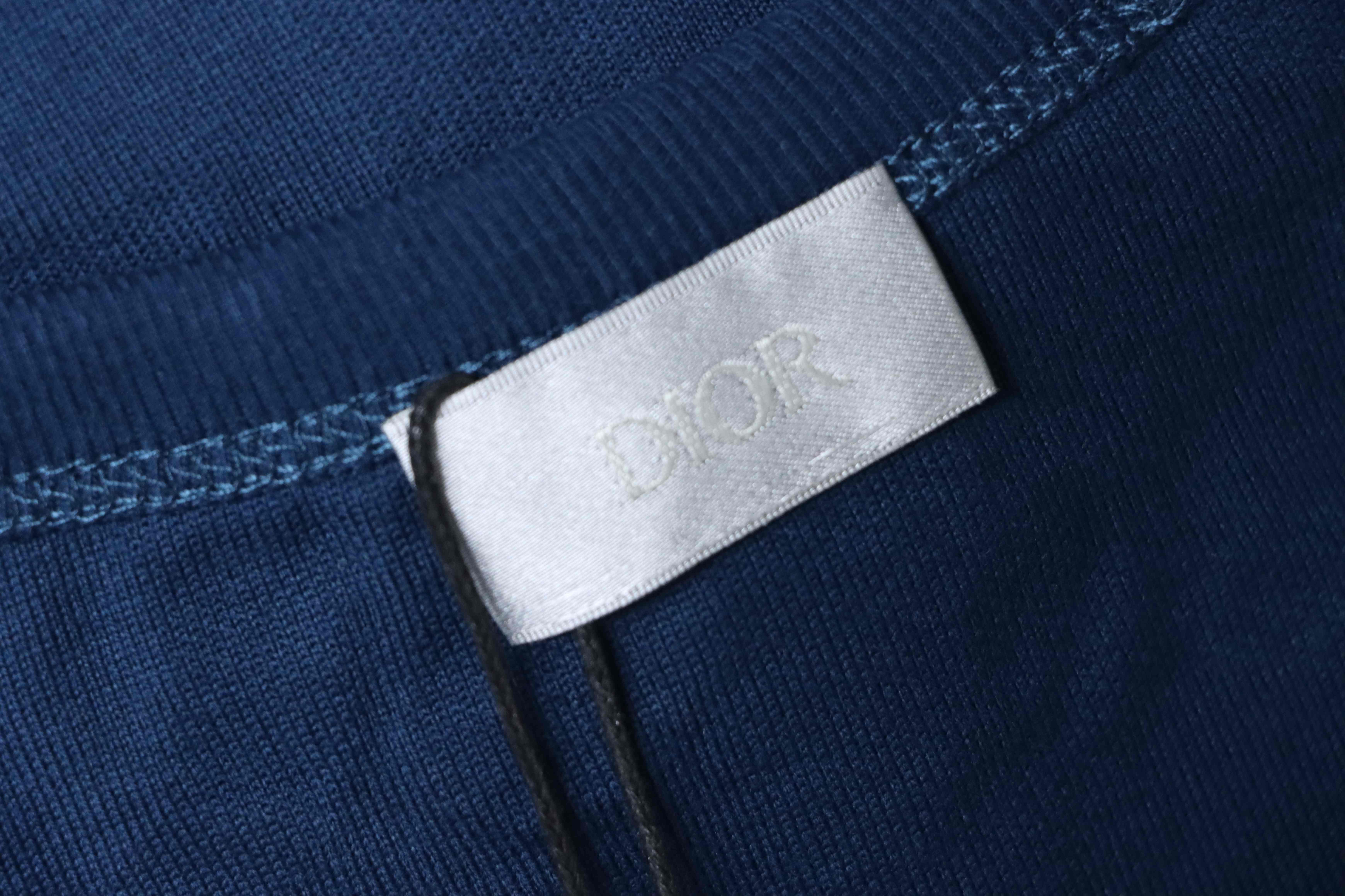 Dior 25ss Full-Canvas Brocade T-Shirt YL Blue