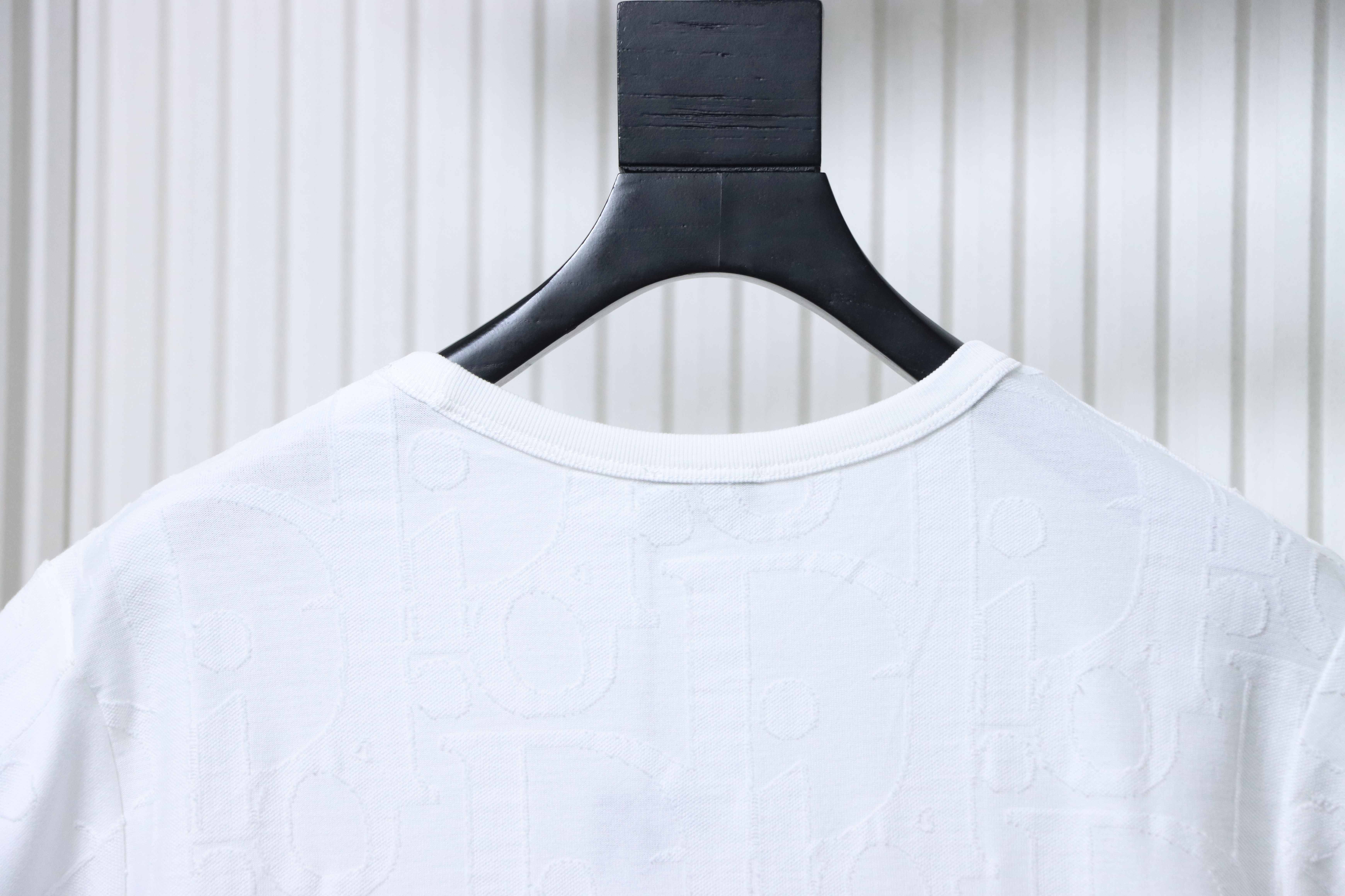 Dior 25ss Full-Canvas Brocade T-Shirt YL White