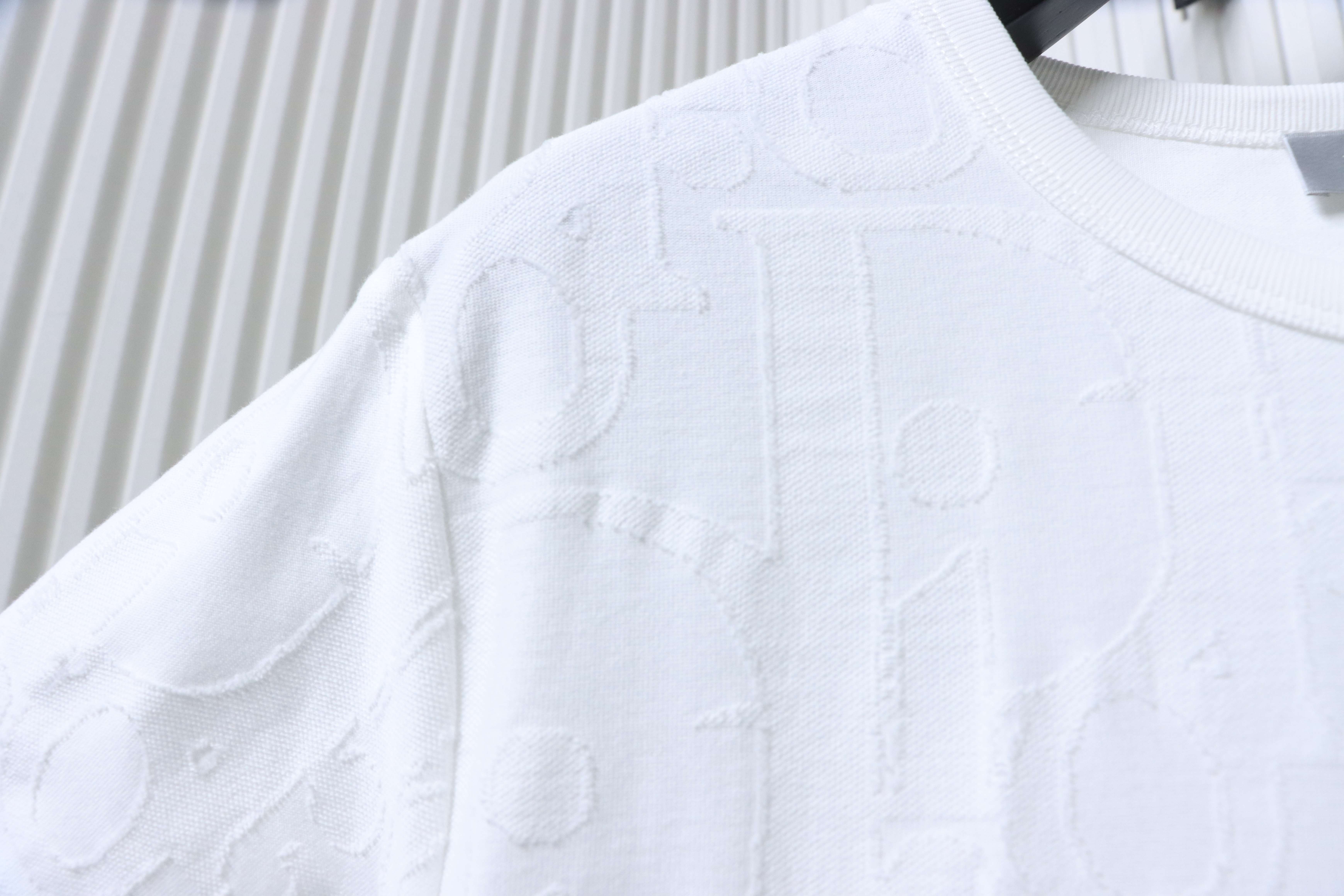 Dior 25ss Full-Canvas Brocade T-Shirt YL White