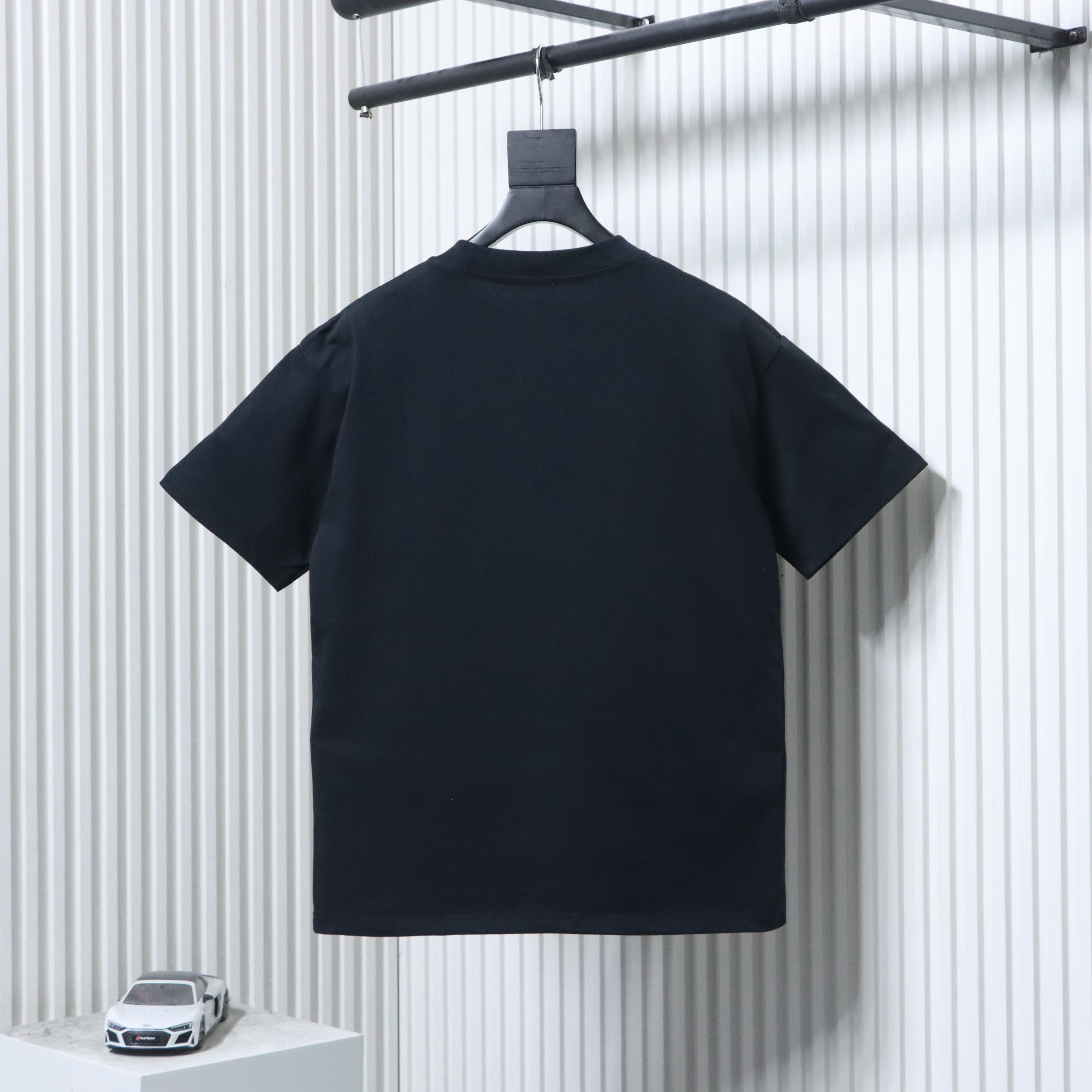 Dior 26ss CD Slogan Embroidery Logo T-shirt YL Black