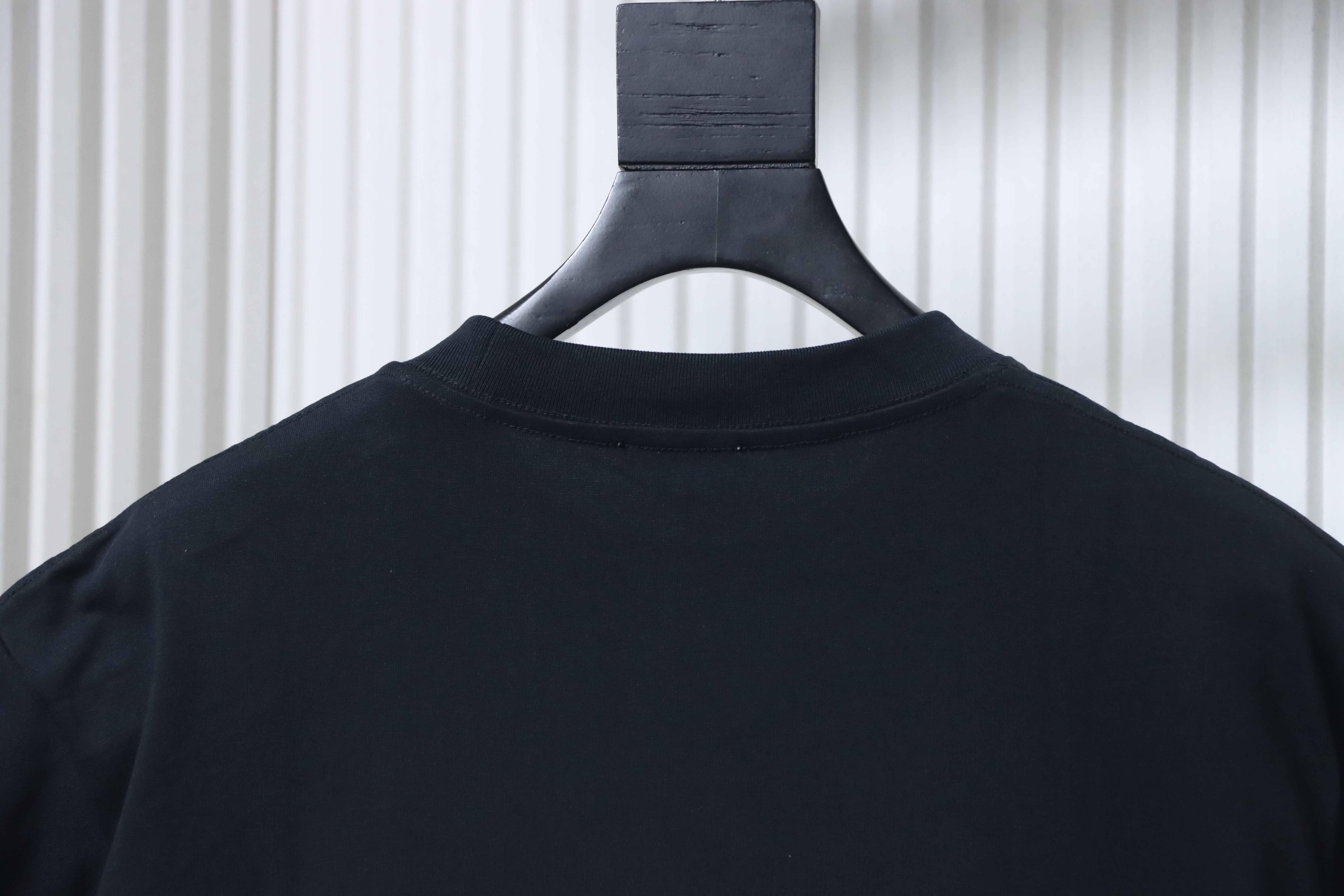 Dior 26ss CD Slogan Embroidery Logo T-shirt YL Black