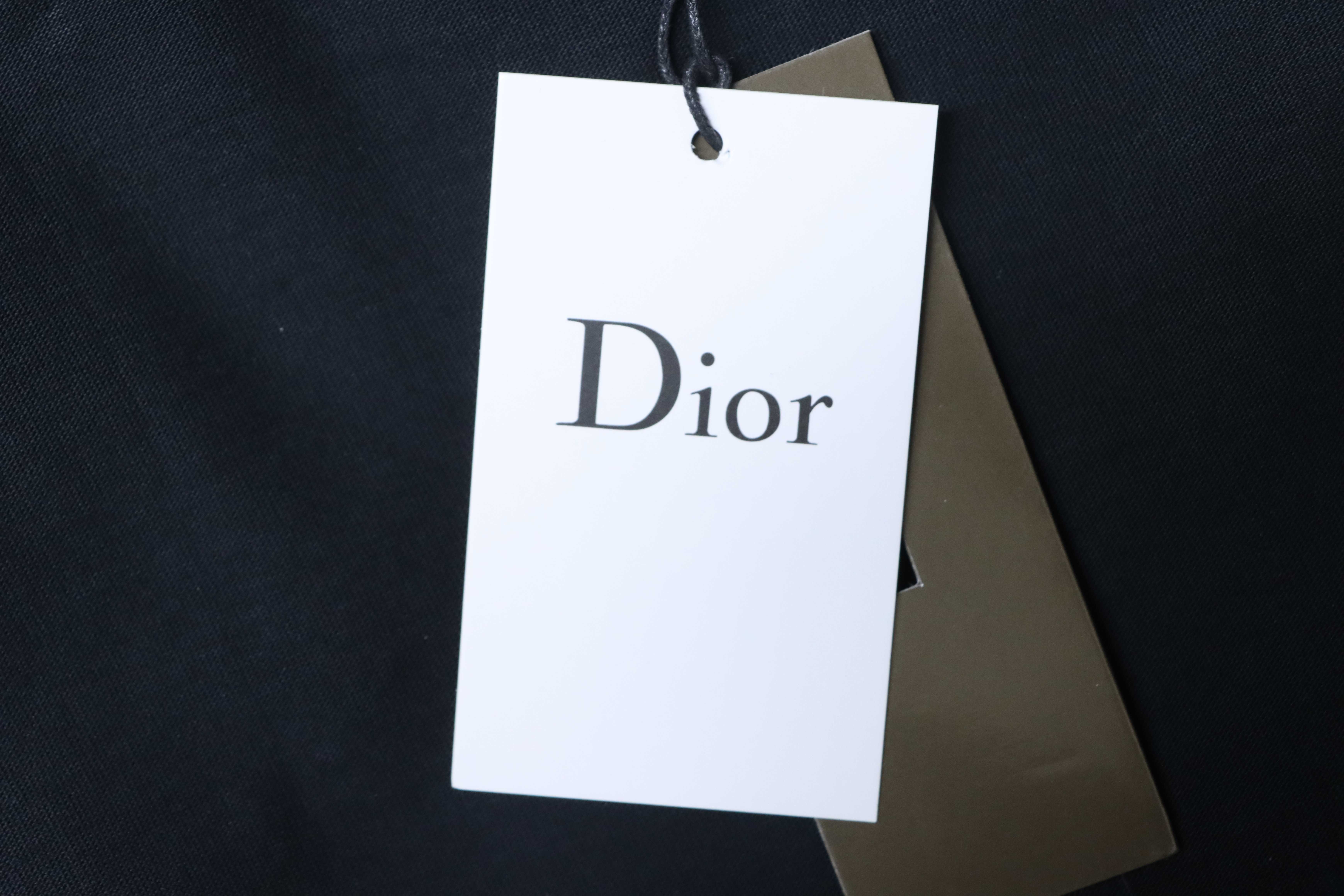 Dior 26ss CD Slogan Embroidery Logo T-shirt YL Black