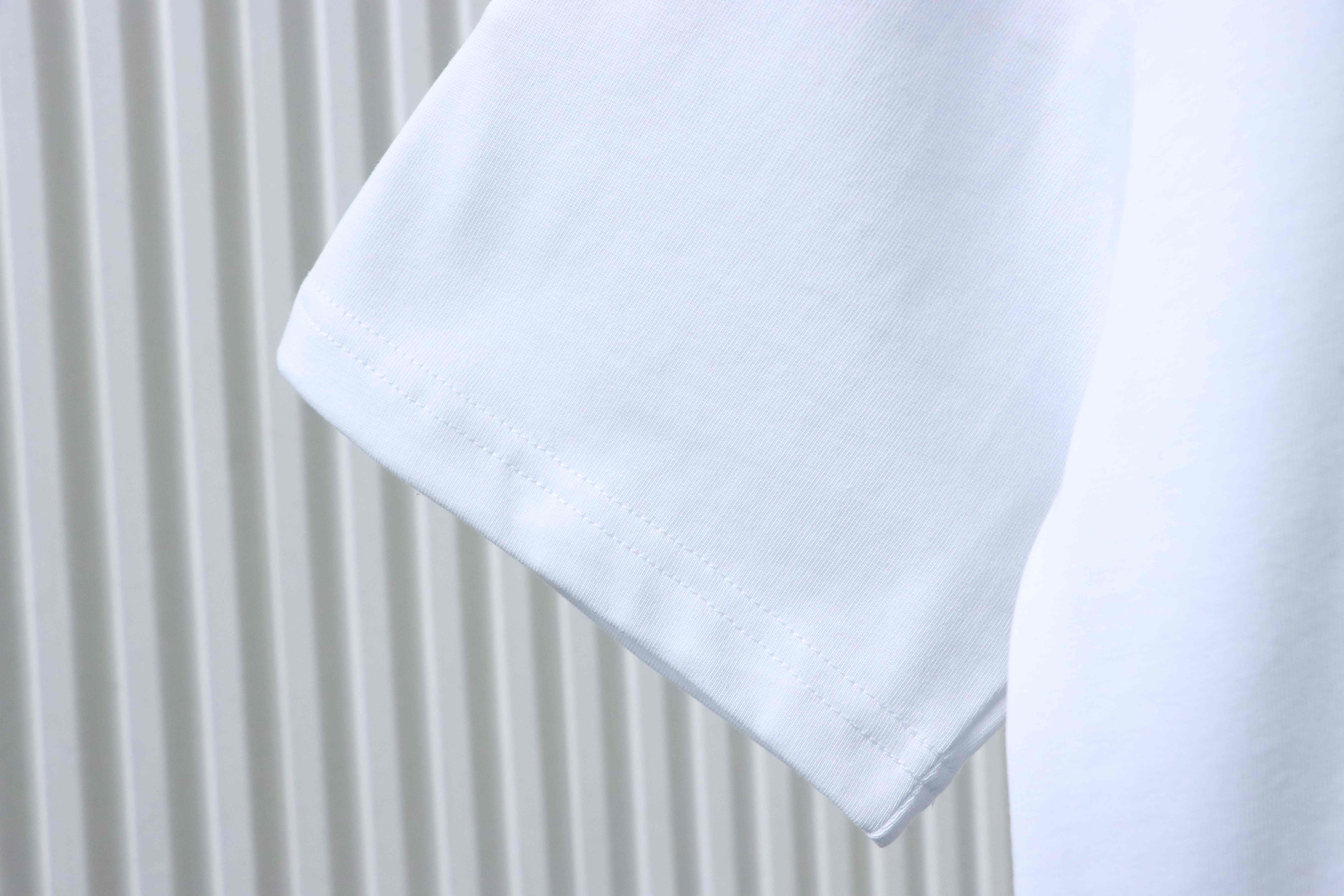 Dior 26ss CD Slogan Embroidery Logo T-shirt YL White