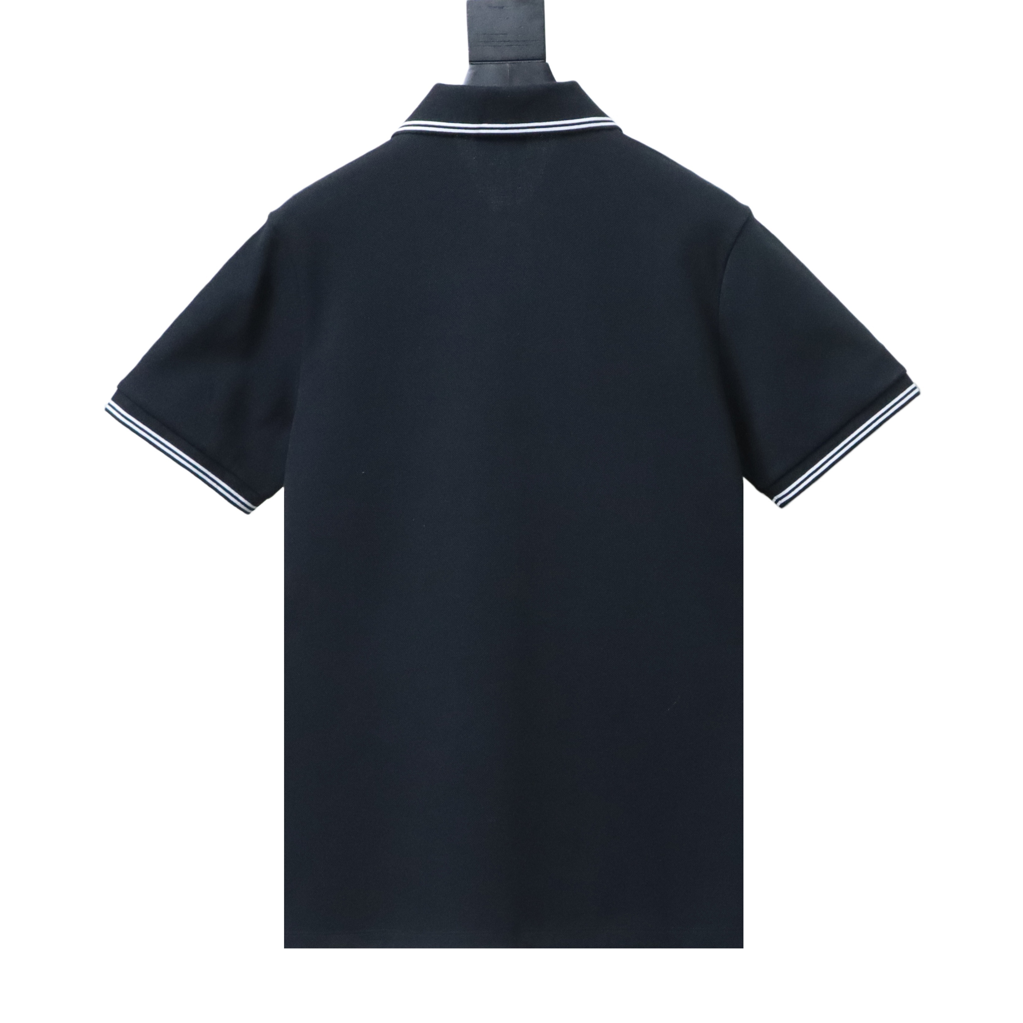 Dior 26SS Contrast Edge CD Letter Embroidered Polo T-shirt YL Black