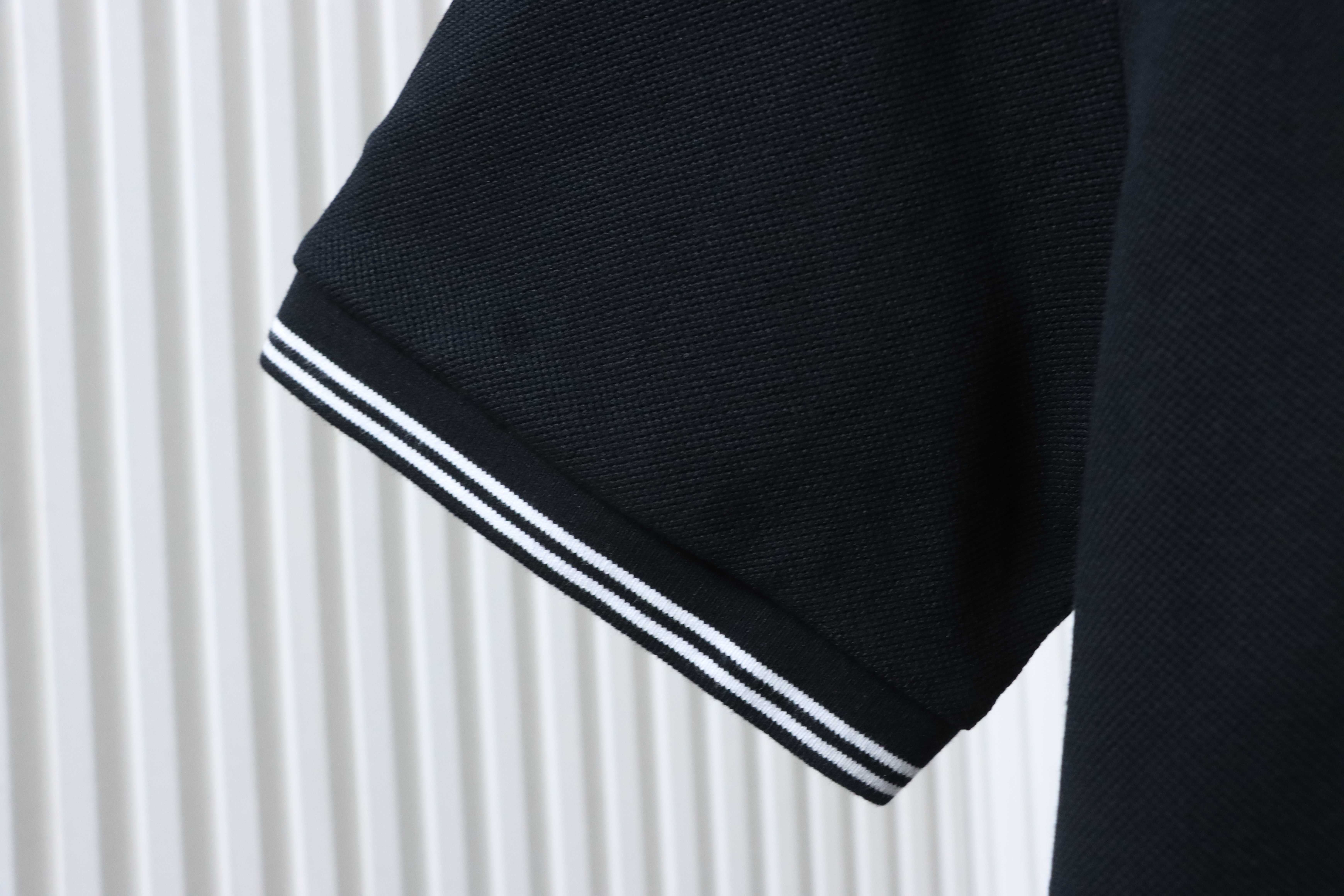 Dior 26SS Contrast Edge CD Letter Embroidered Polo T-shirt YL Black