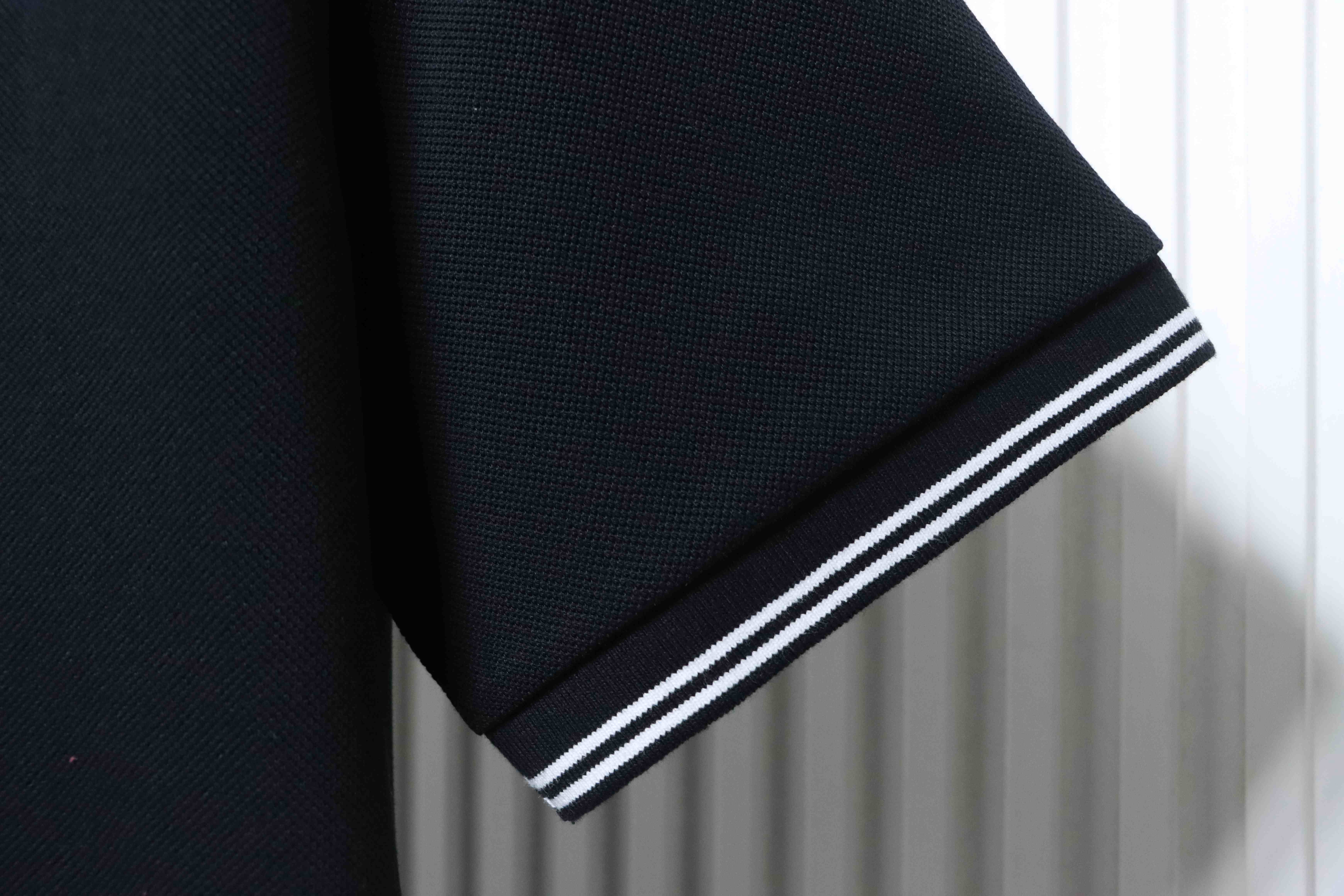 Dior 26SS Contrast Edge CD Letter Embroidered Polo T-shirt YL Black