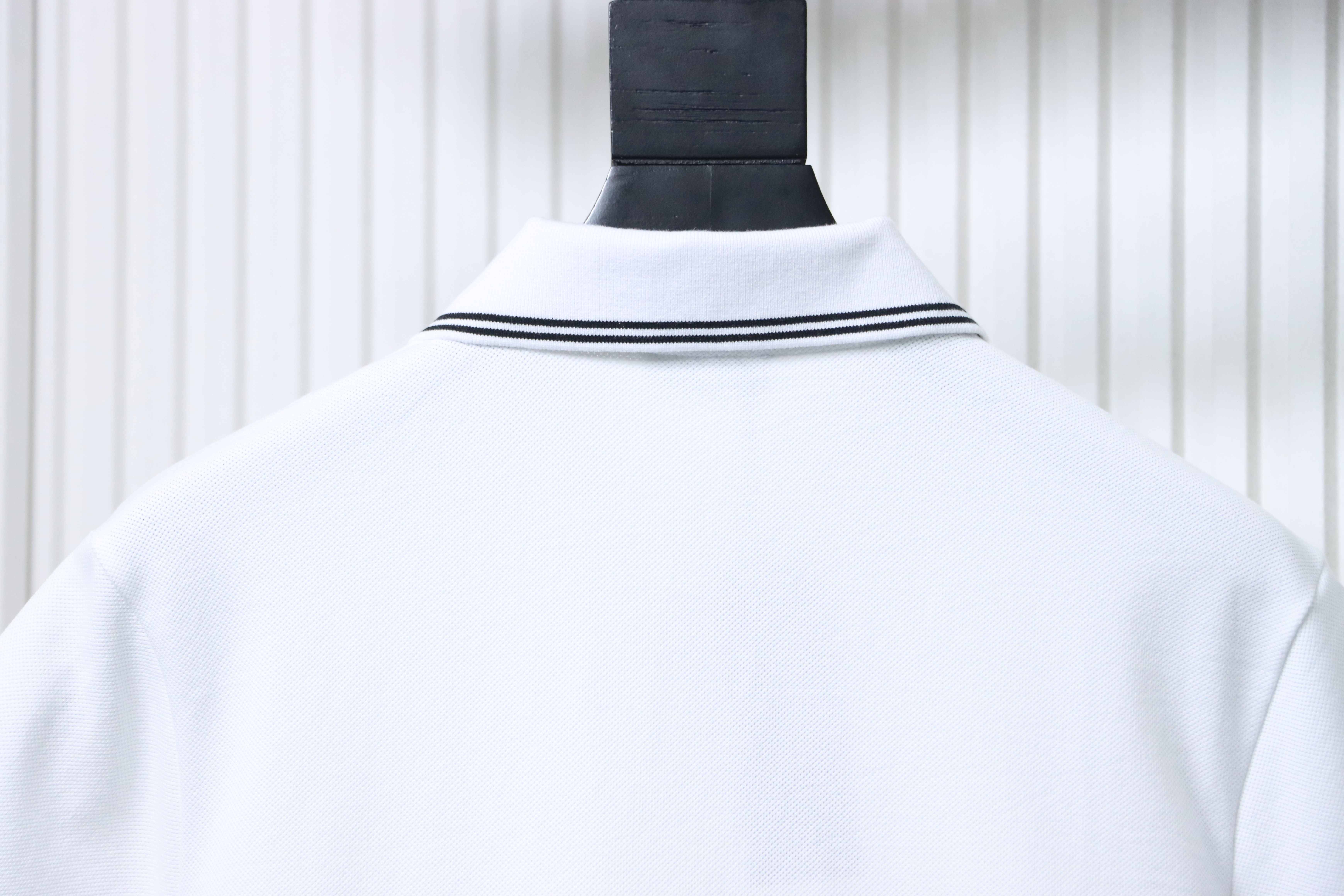 Dior 26SS Contrast Edge CD Letter Embroidered Polo T-shirt YL White