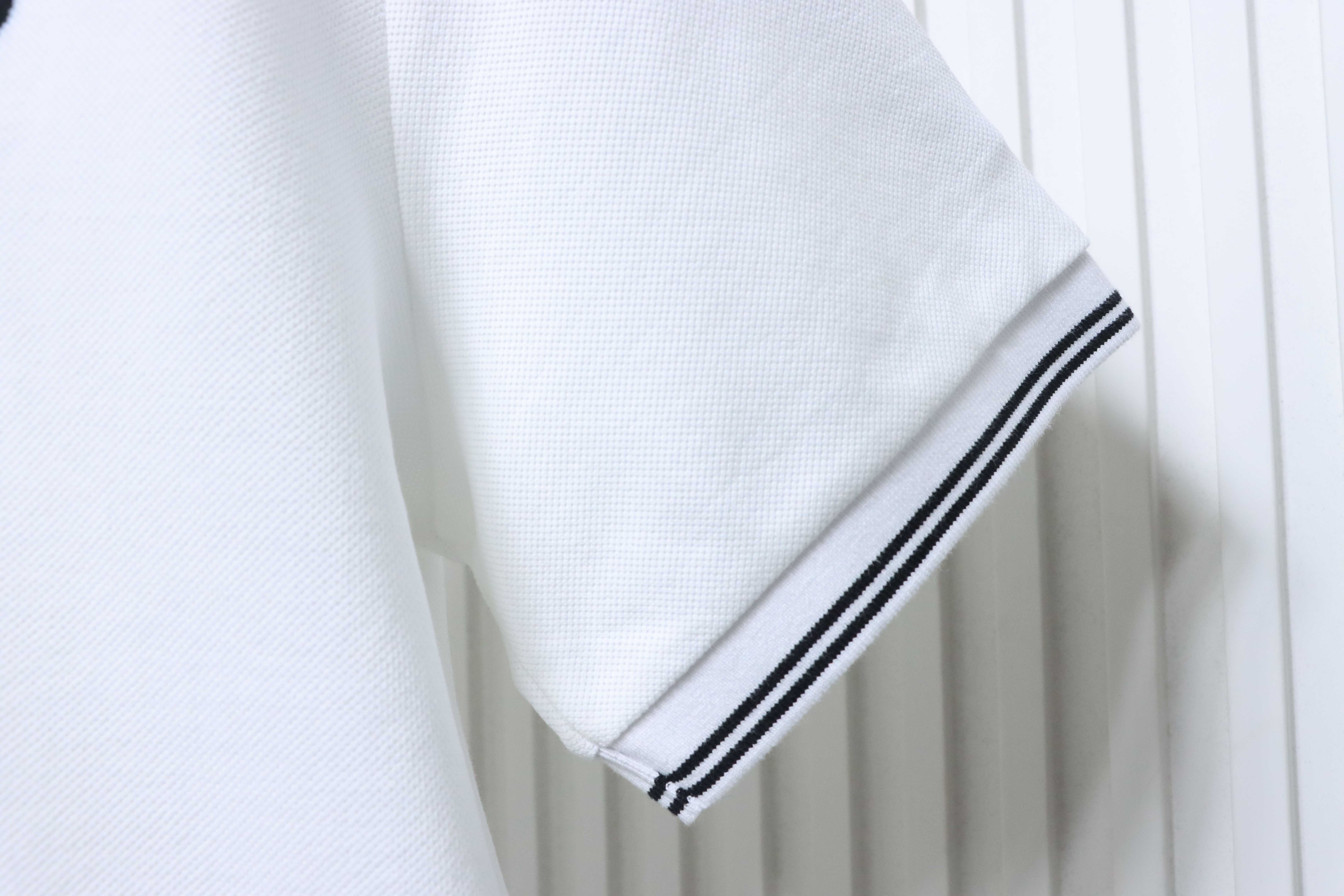 Dior 26SS Contrast Edge CD Letter Embroidered Polo T-shirt YL White