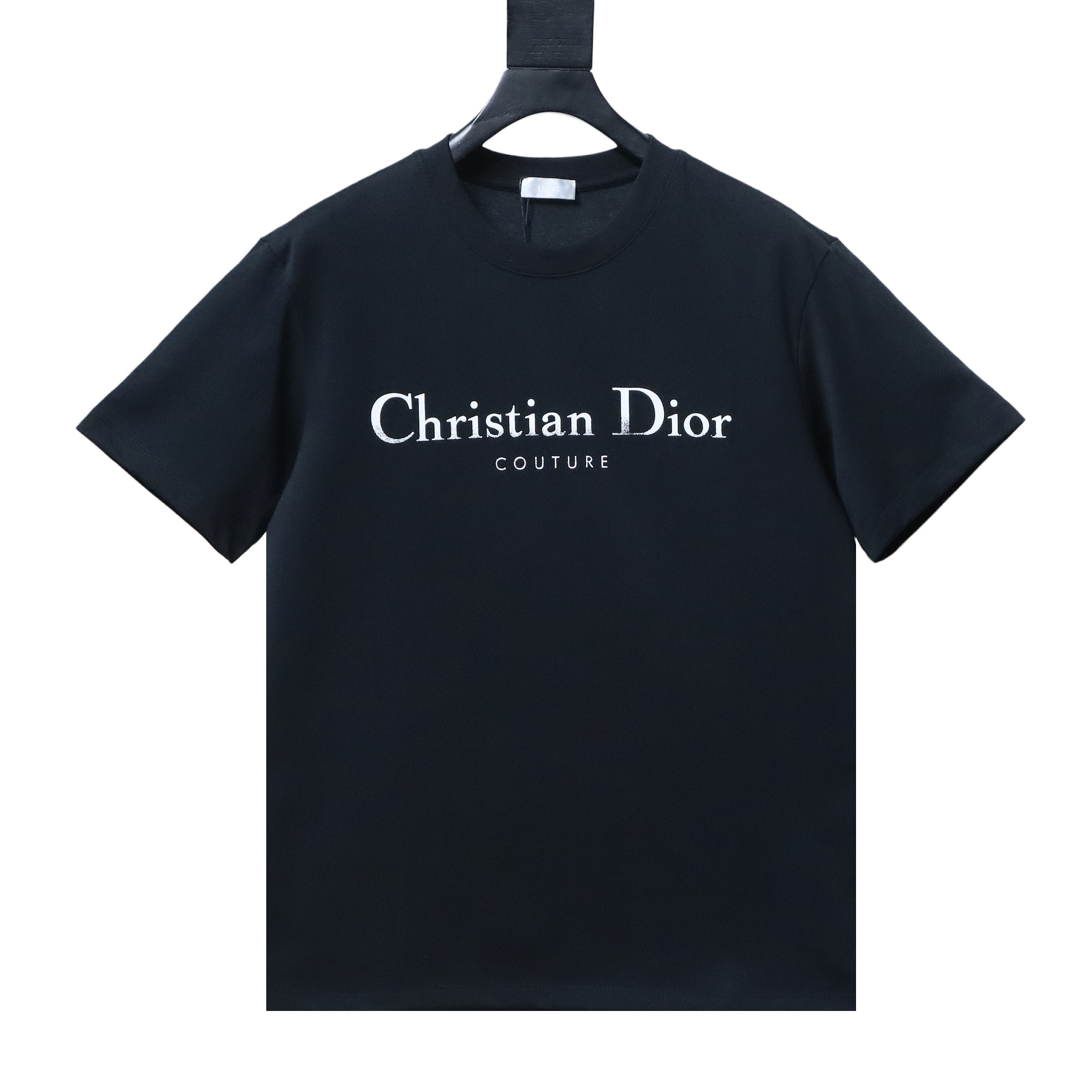 Dior 26ss Patchwork CD Letter Print on Chest T-shirt YL Black
