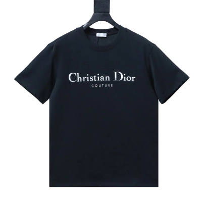 Dior 26ss Patchwork CD Letter Print on Chest T-shirt YL Black 01