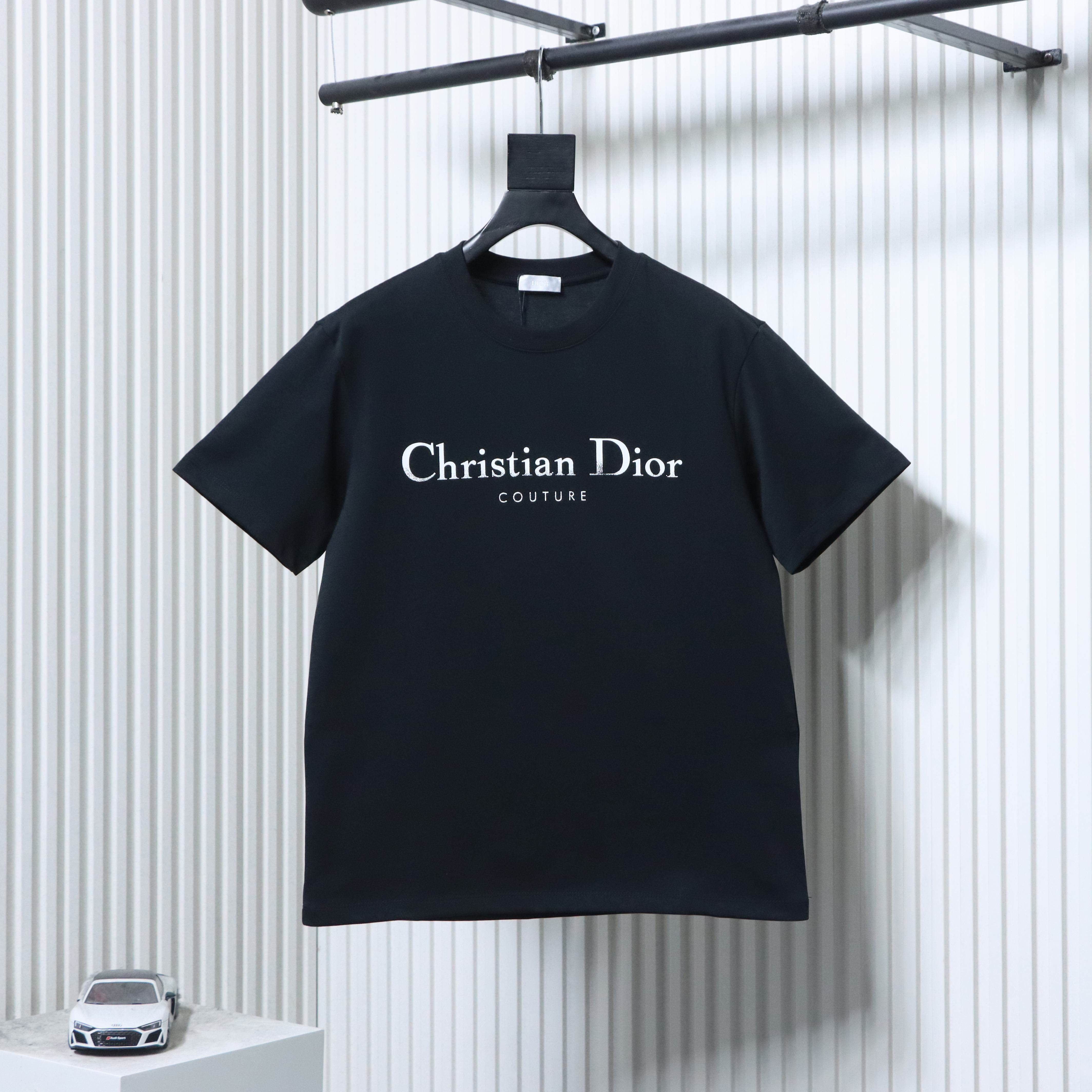 Dior 26ss Patchwork CD Letter Print on Chest T-shirt YL Black