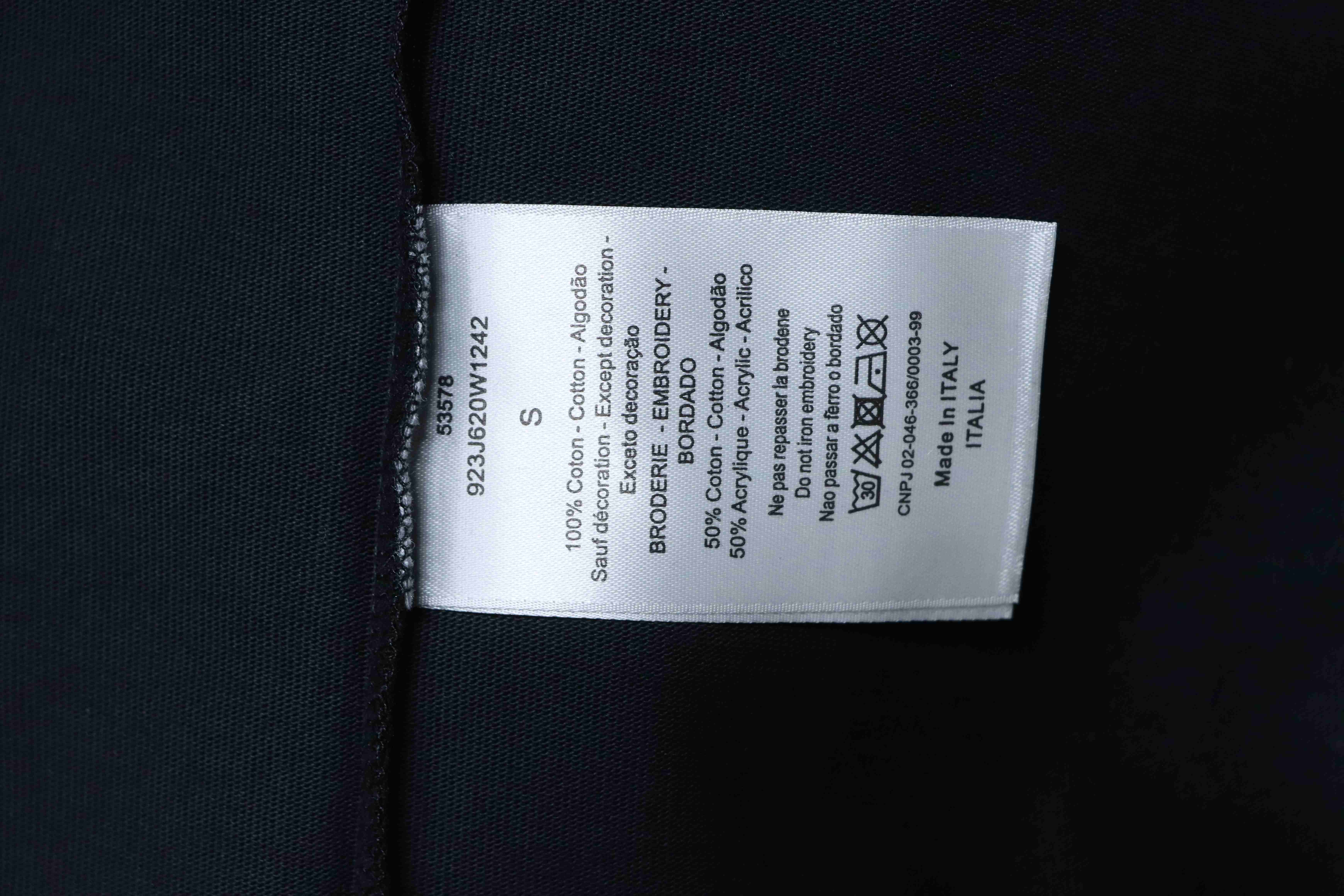 Dior 26ss Patchwork CD Letter Print on Chest T-shirt YL Black