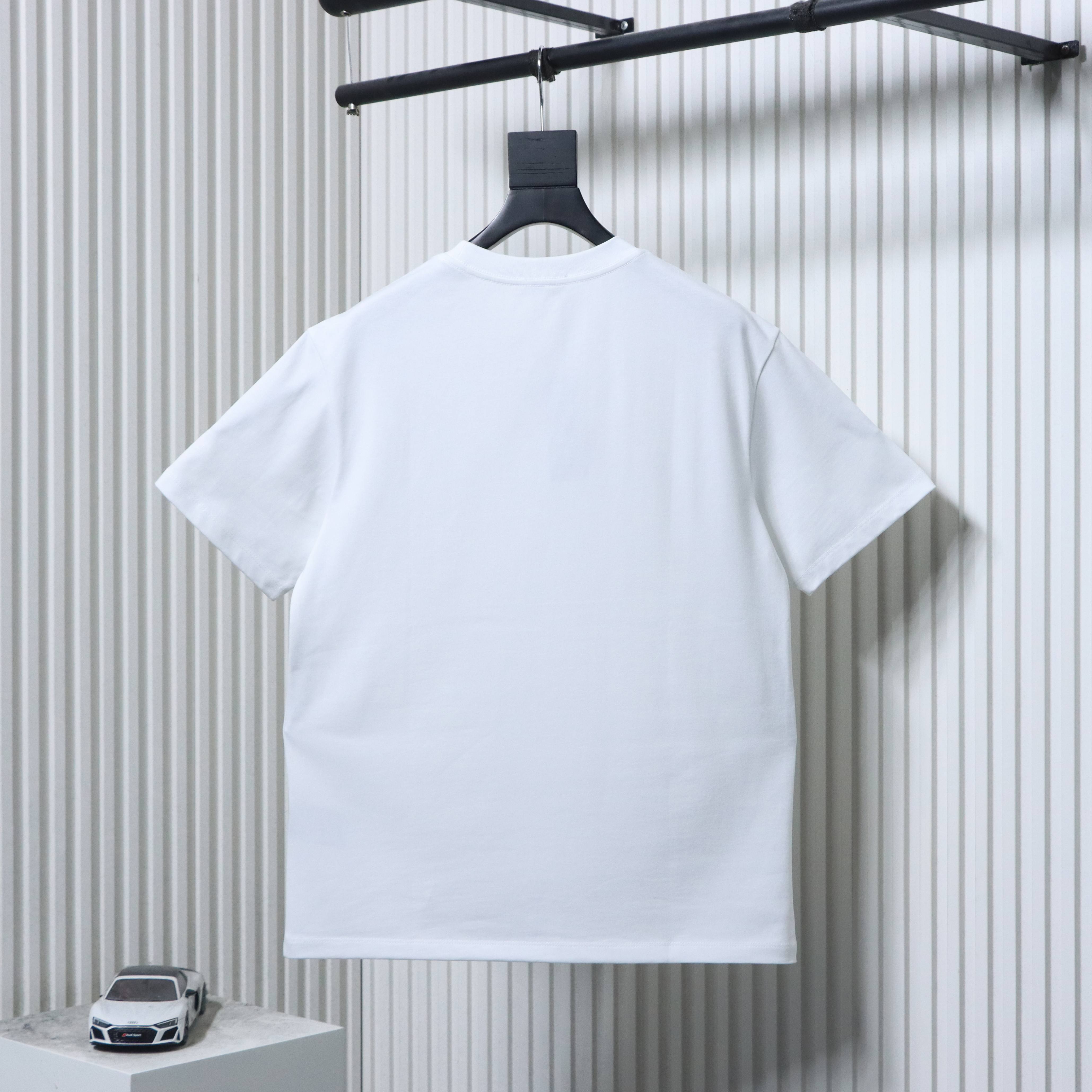 Dior 26ss Patchwork CD Letter Print on Chest T-shirt YL White