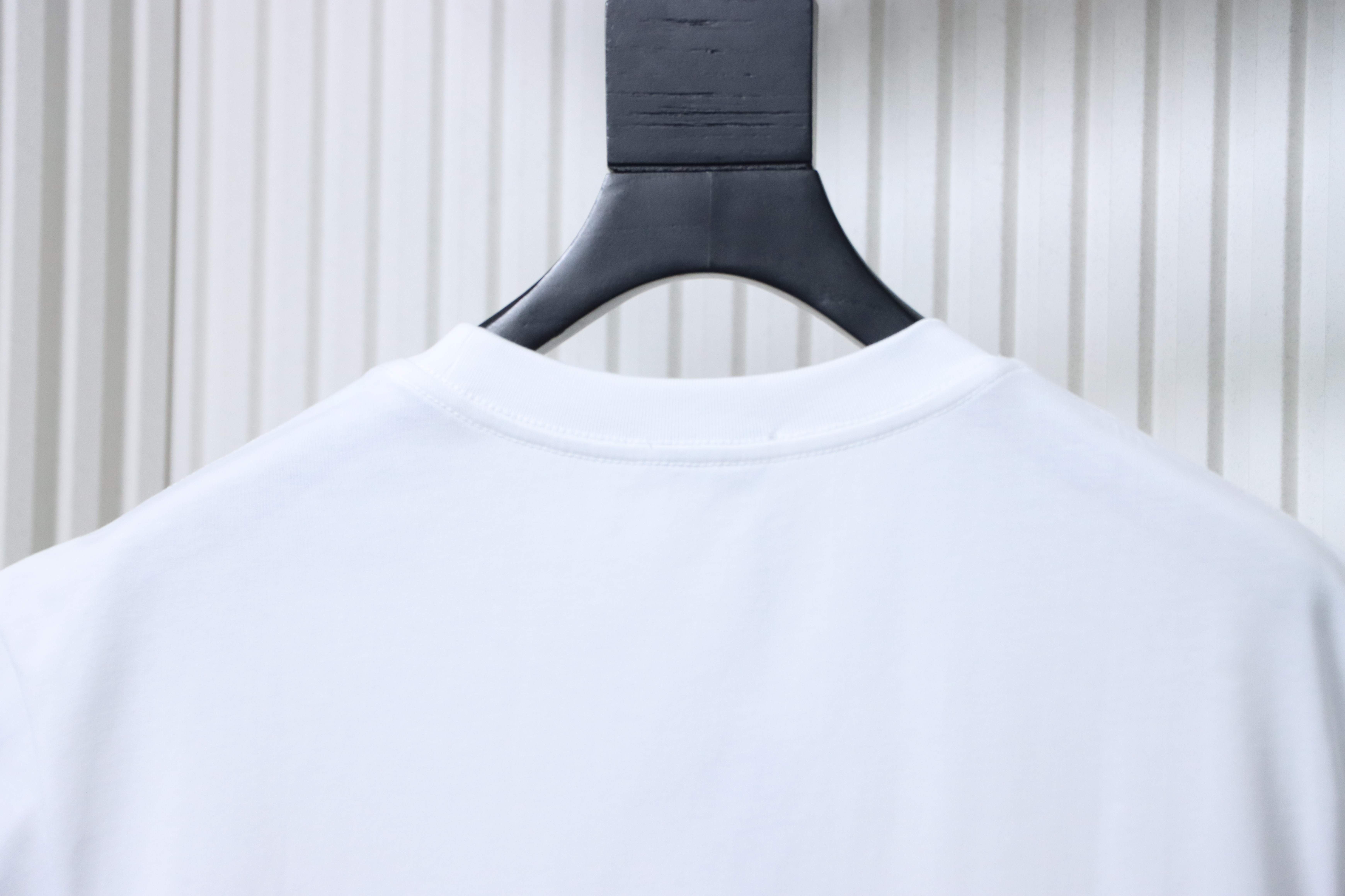 Dior 26ss Patchwork CD Letter Print on Chest T-shirt YL White