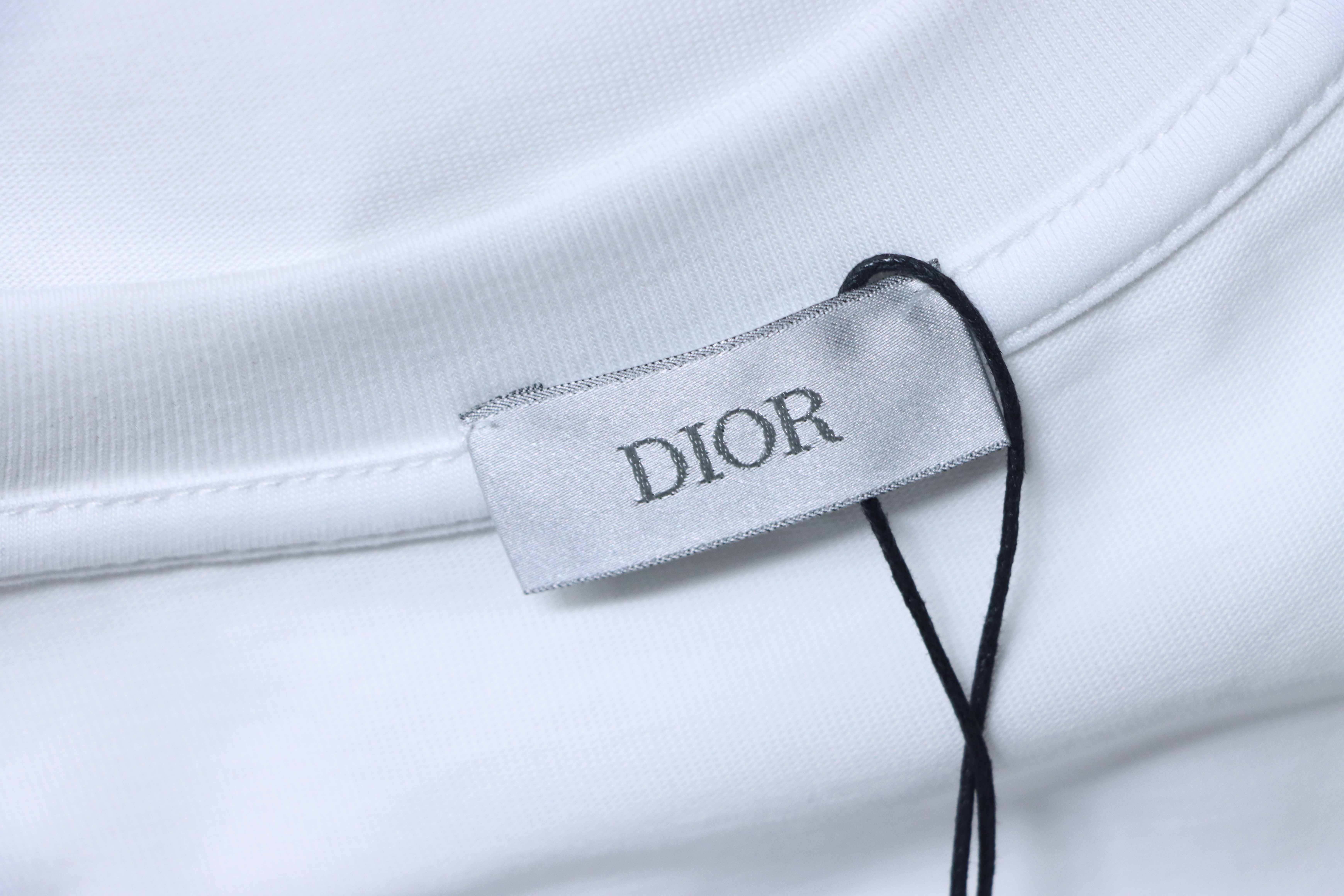 Dior 26ss Patchwork CD Letter Print on Chest T-shirt YL White