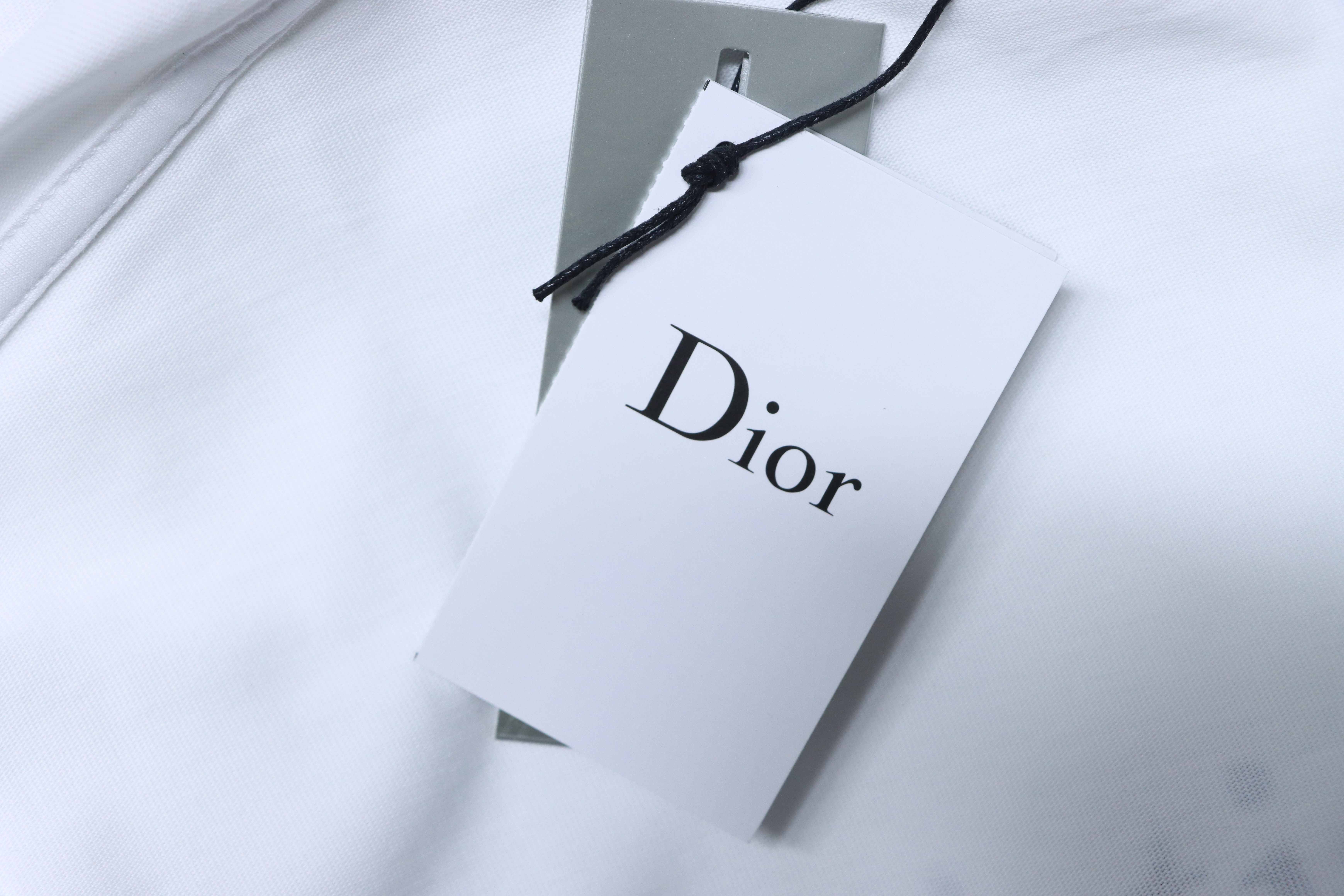 Dior 26ss Patchwork CD Letter Print on Chest T-shirt YL White