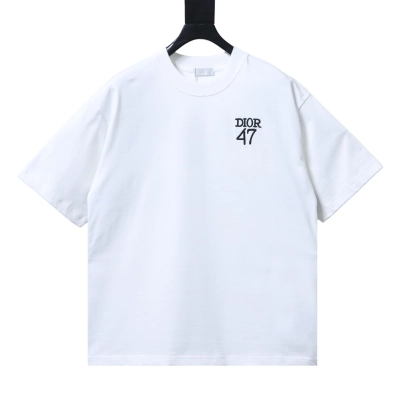 Dior 47-Letter Back Stripes T-shirt YL White 01