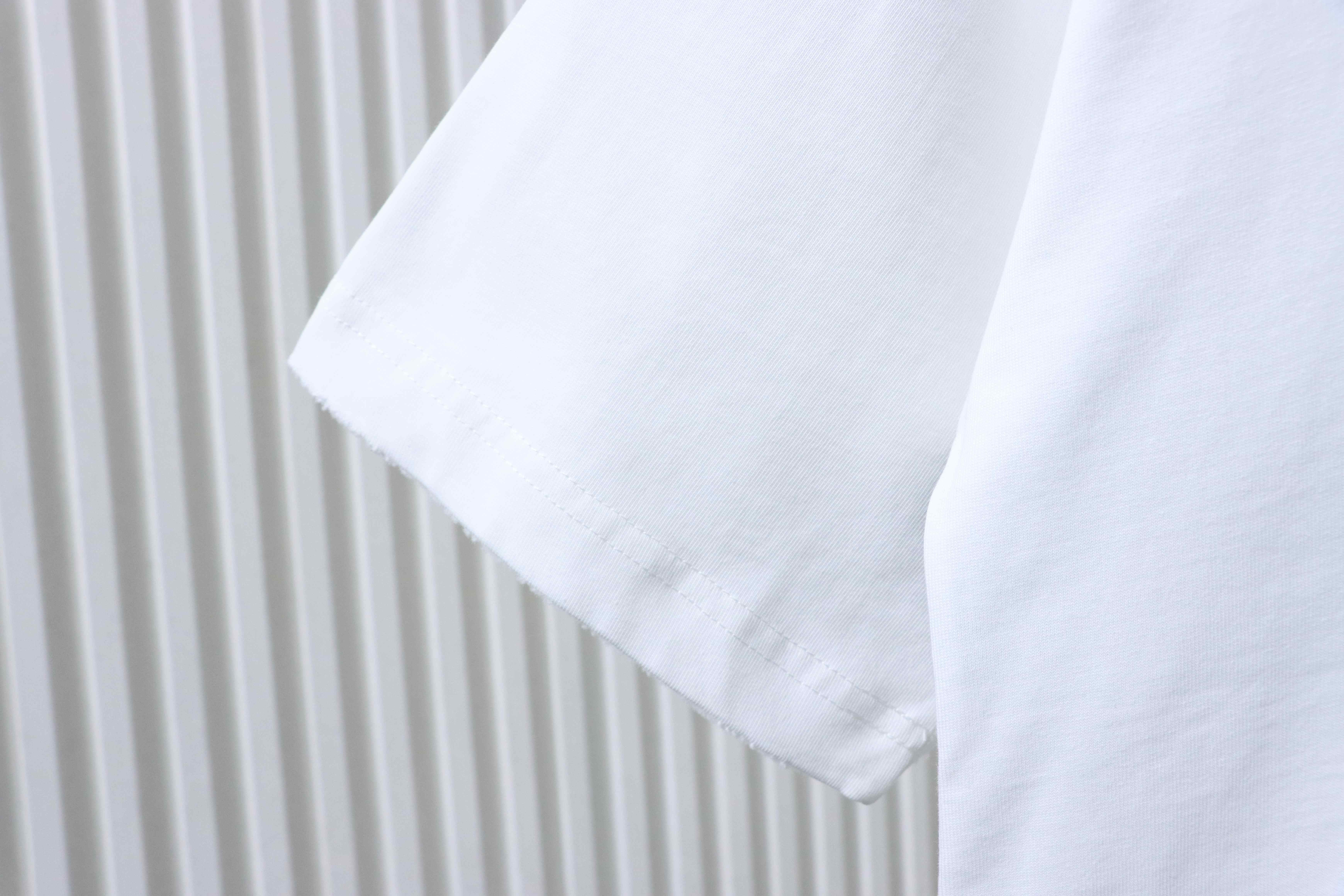 Dior 47-Letter Back Stripes T-shirt YL White