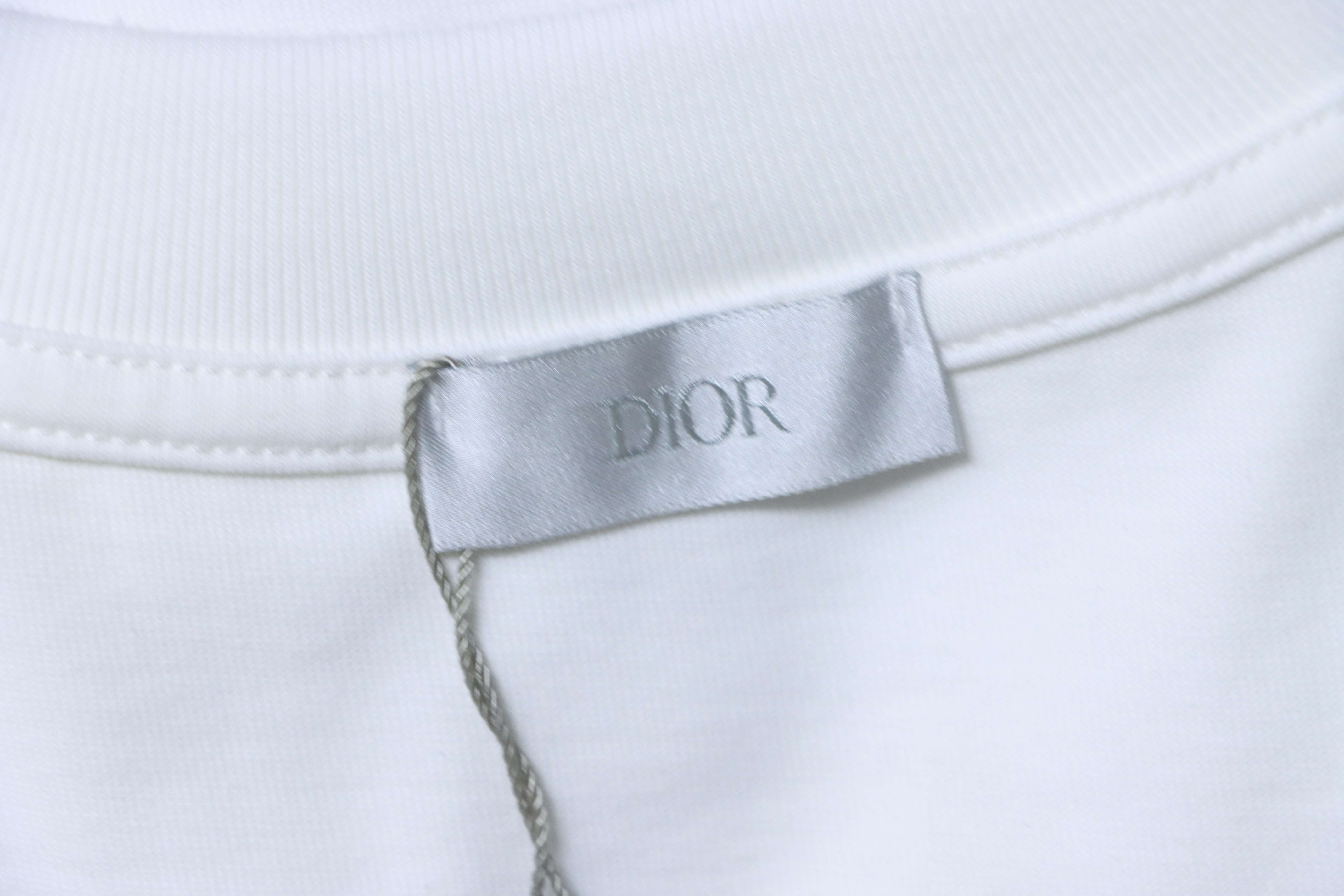 Dior 47-Letter Back Stripes T-shirt YL White