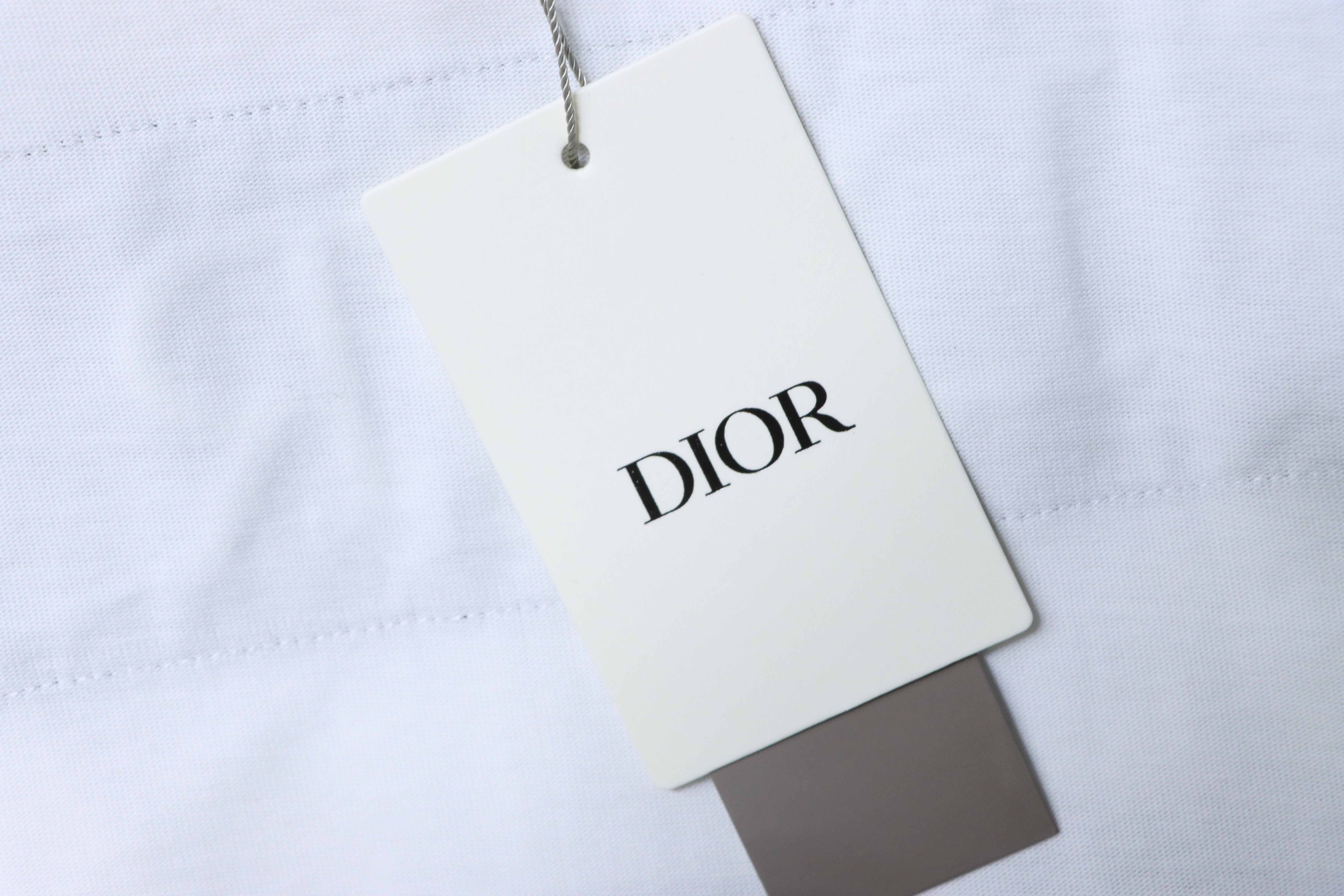 Dior 47-Letter Back Stripes T-shirt YL White