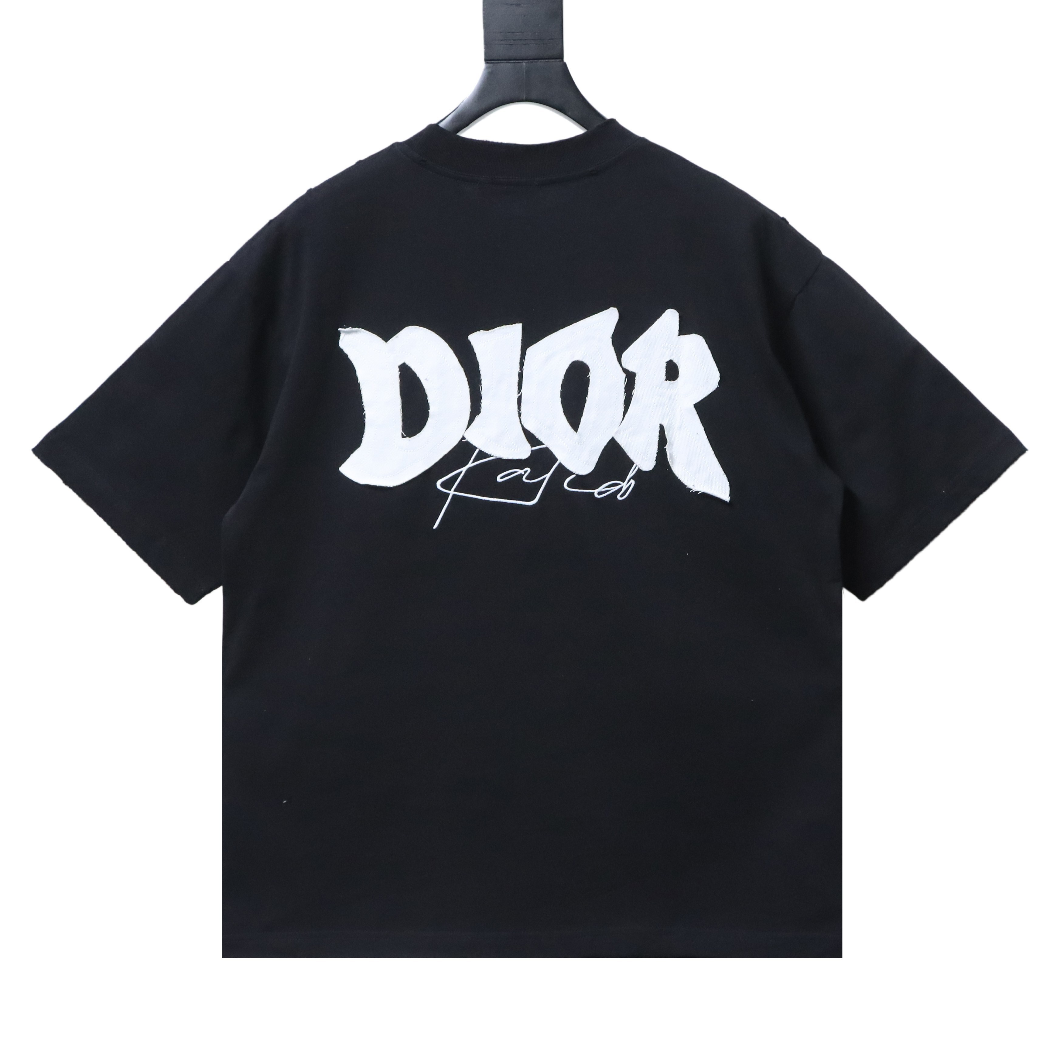 Dior Big Logo Patch Letter T-shirt YL Black