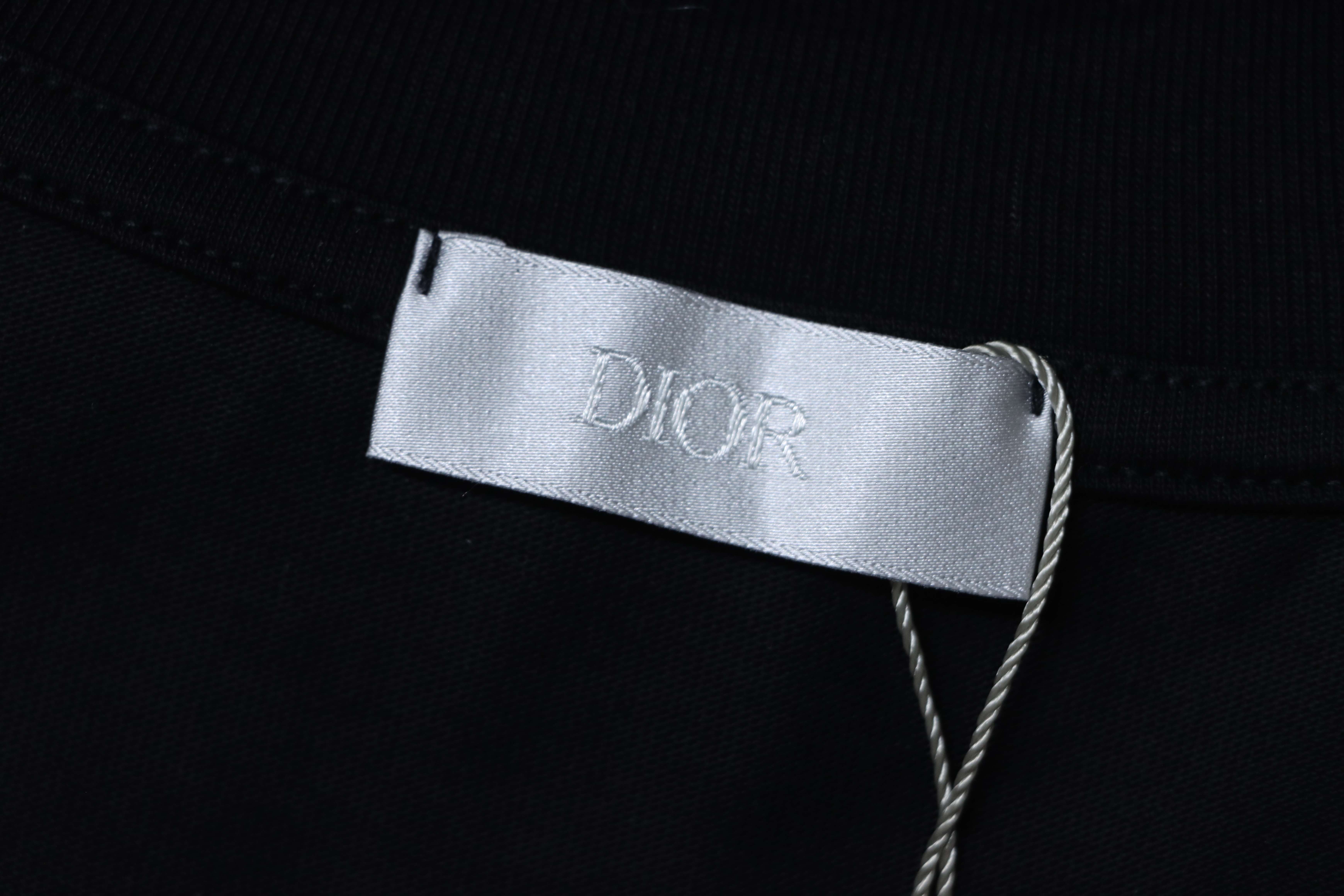 Dior Big Logo Patch Letter T-shirt YL Black