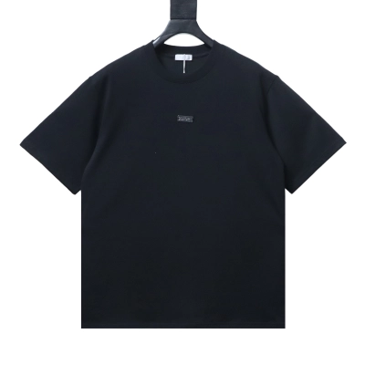 Dior Chest Metal Logo T-shirt YL Black 01