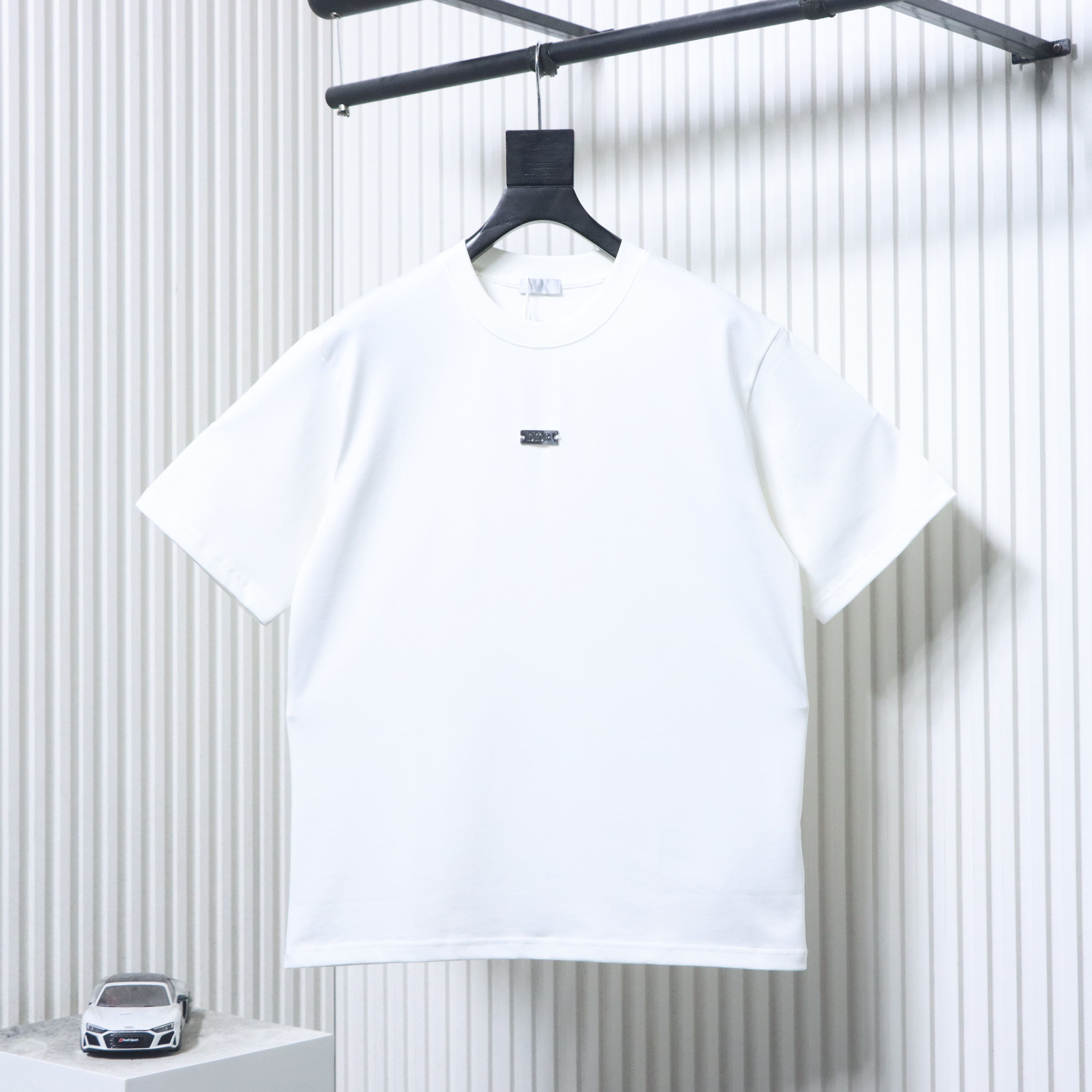 Dior Chest Metal Logo T-shirt YL White