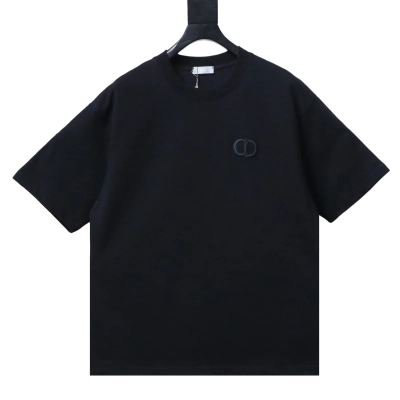 Dior Classic CD Embroidery T-shirt YL Black 01