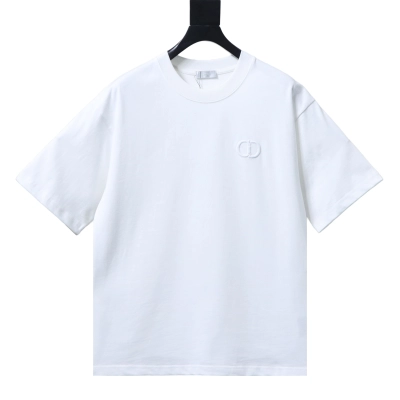 Dior Classic CD Embroidery T-shirt YL White 01