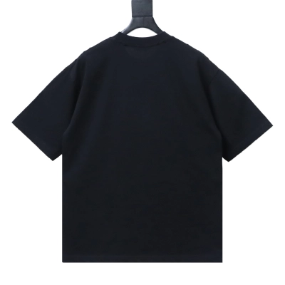 Dior Frayed Patchwork Letter Embroidery T-shirt YL Black 02