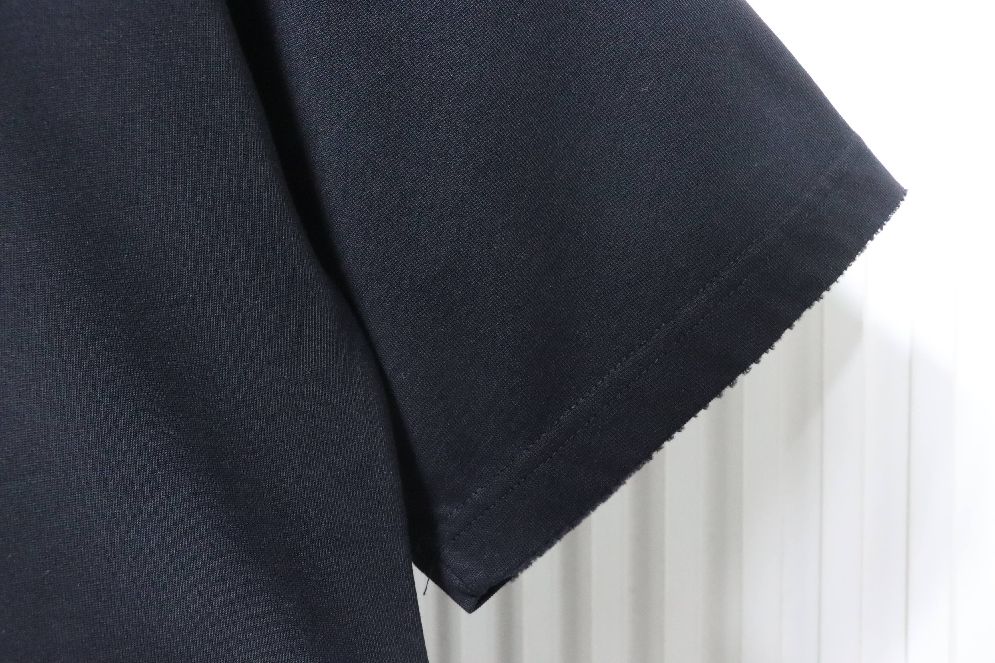 Dior Frayed Patchwork Letter Embroidery T-shirt YL Black