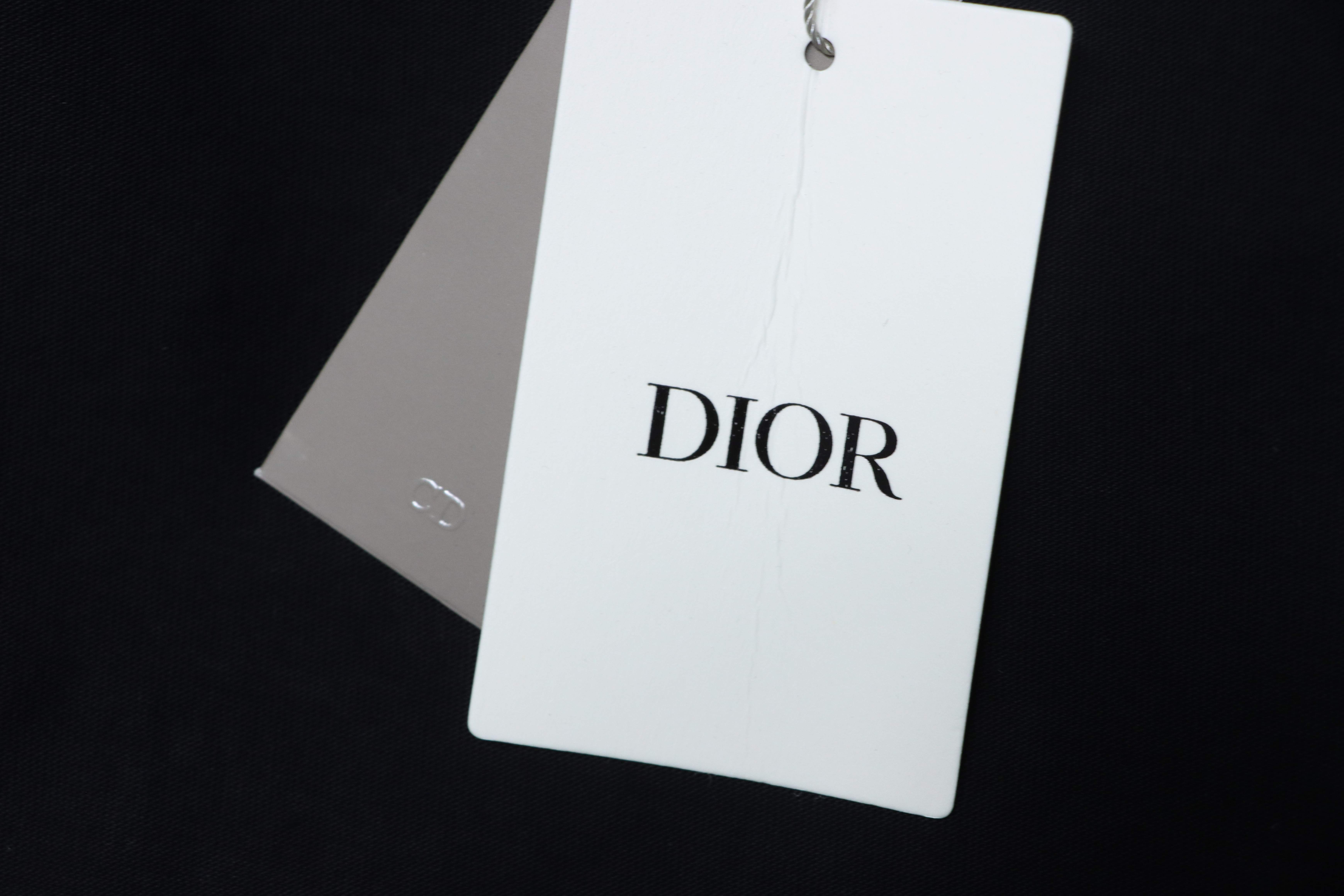 Dior Frayed Patchwork Letter Embroidery T-shirt YL Black