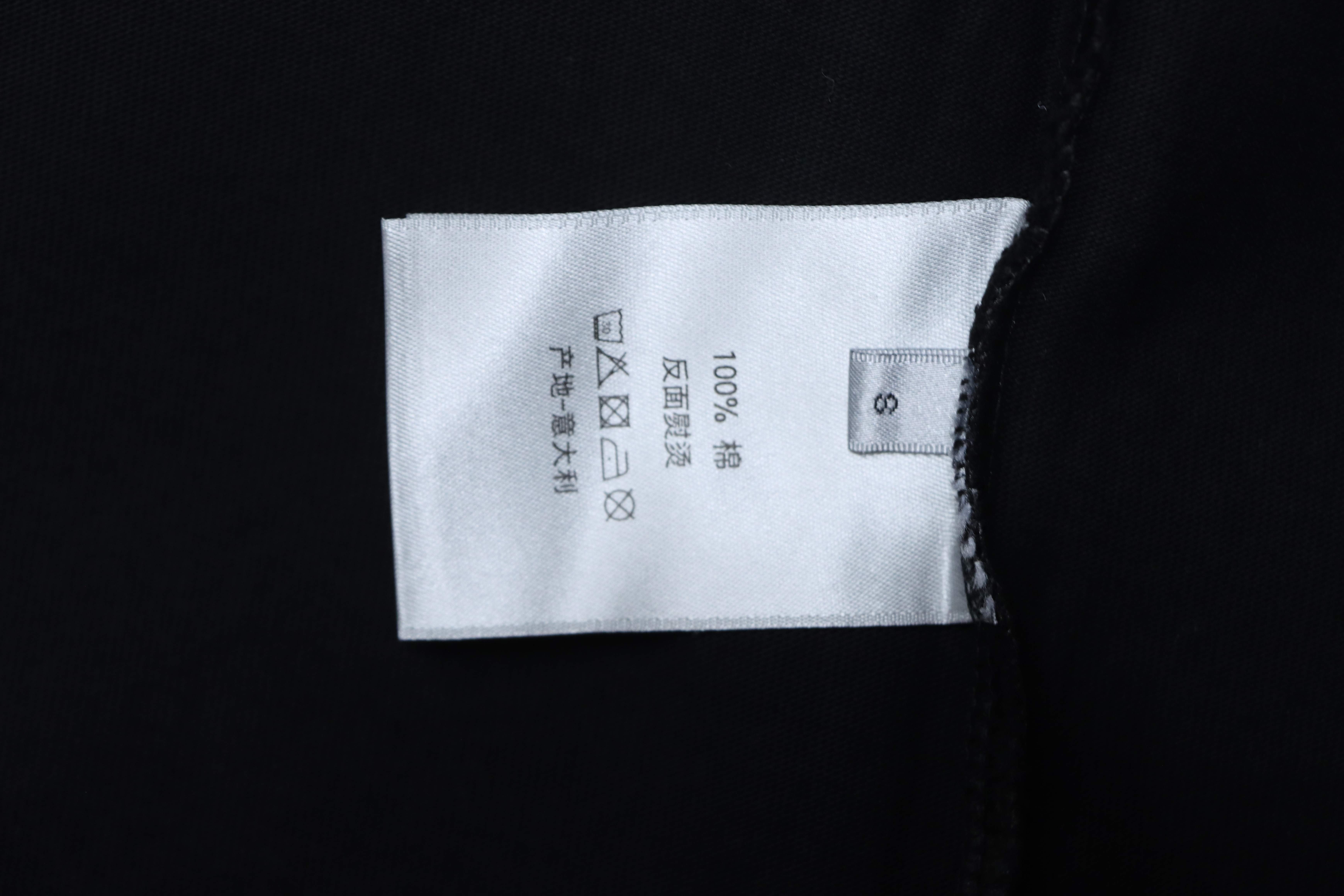 Dior Frayed Patchwork Letter Embroidery T-shirt YL Black