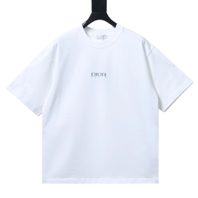 Dior Reflective Print Triangle Icon T-Shirt YL White 01