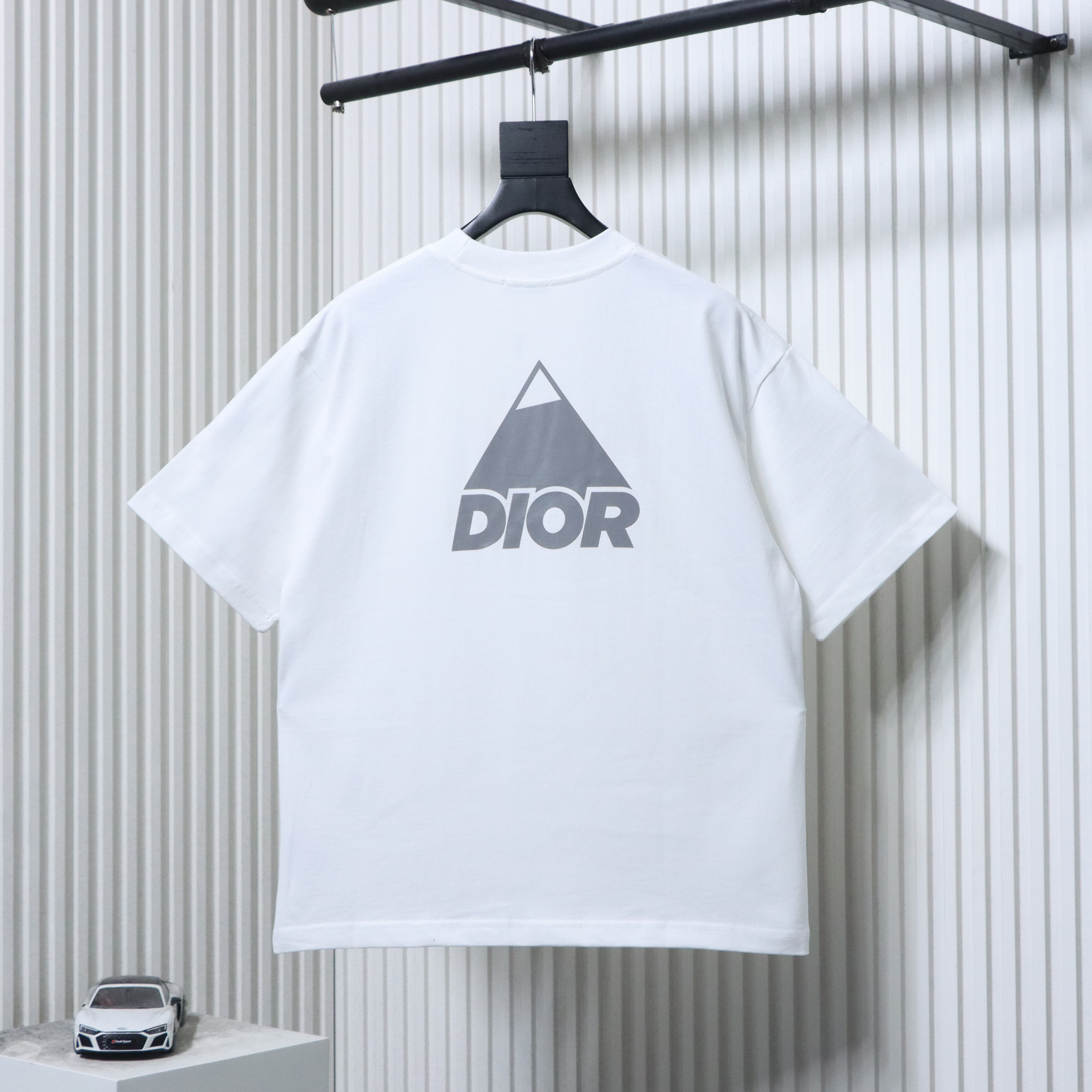 Dior Reflective Print Triangle Icon T-Shirt YL White