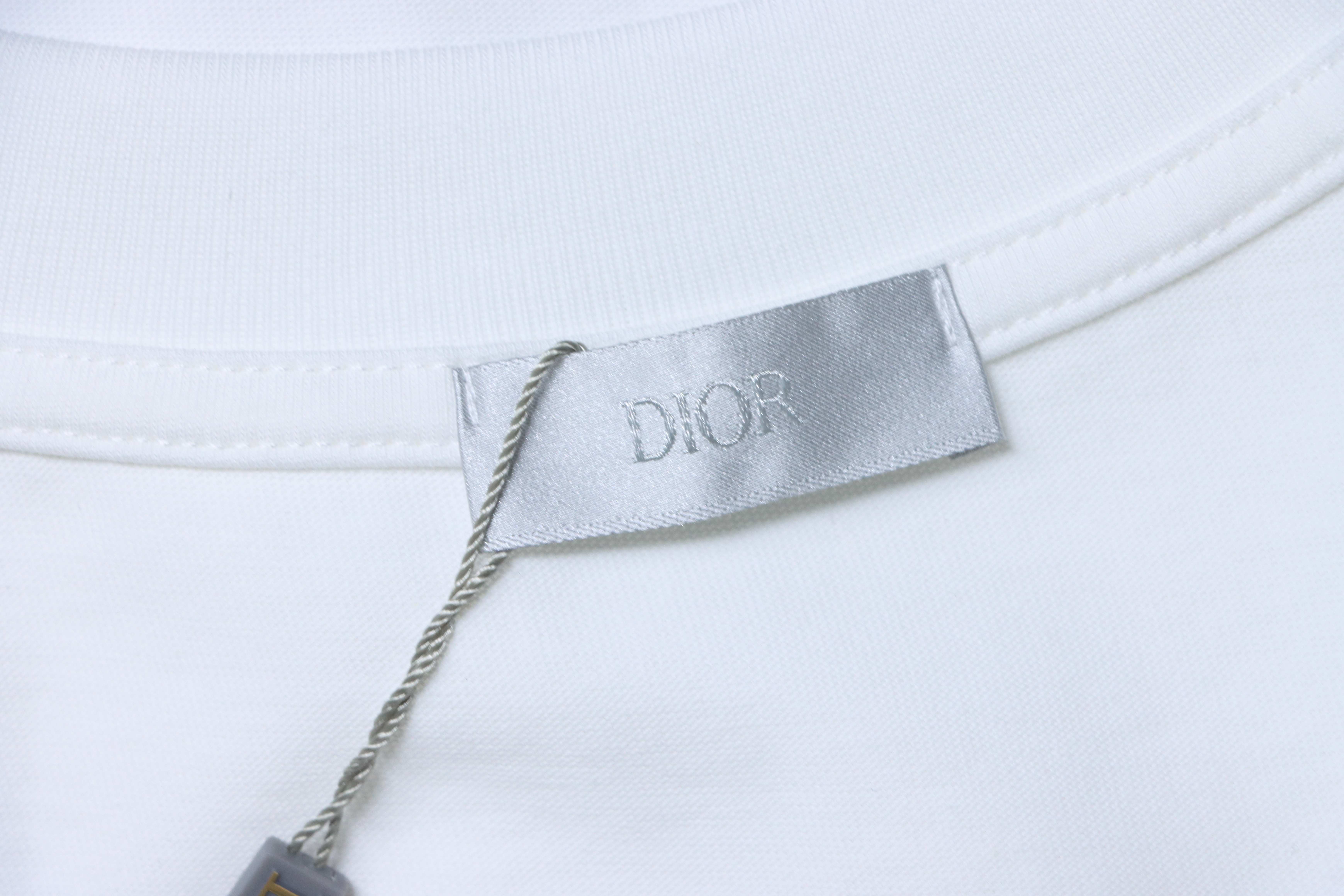 Dior Reflective Print Triangle Icon T-Shirt YL White