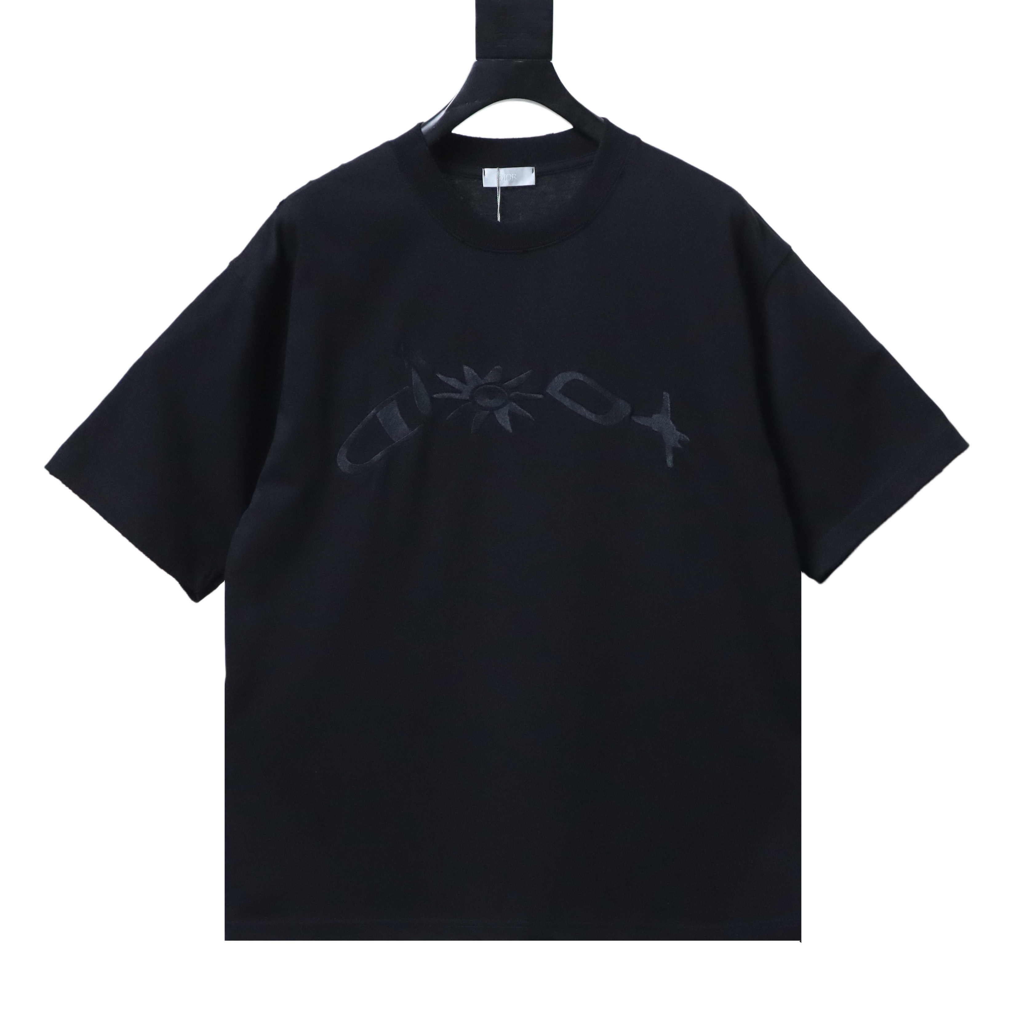 Dior Worn Letter Embroidery T-shirt YL Black