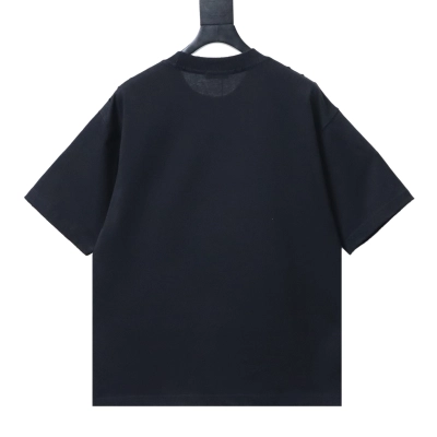 Dior Worn Letter Embroidery T-shirt YL Black 02