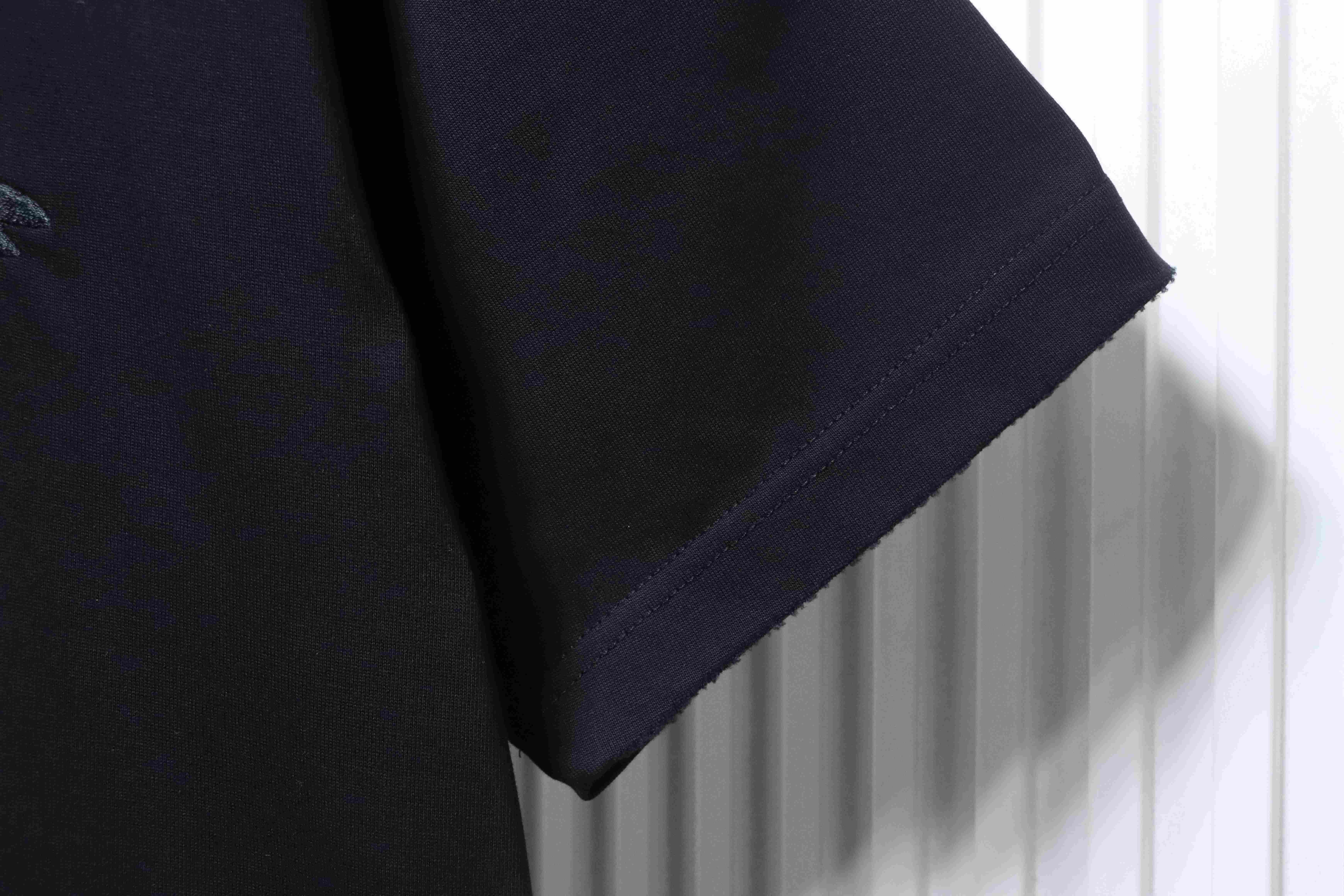 Dior Worn Letter Embroidery T-shirt YL Black