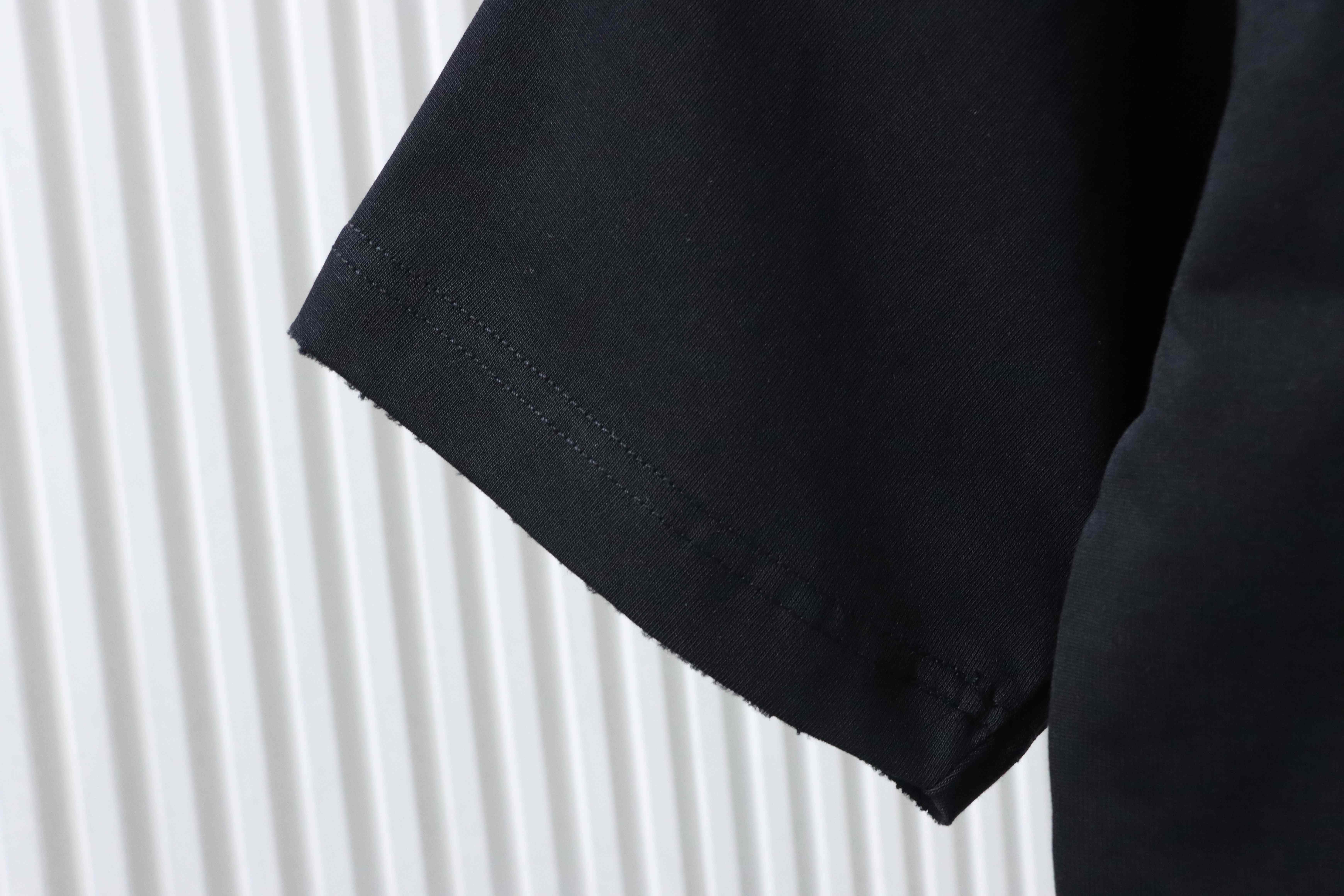 Dior Worn Letter Embroidery T-shirt YL Black