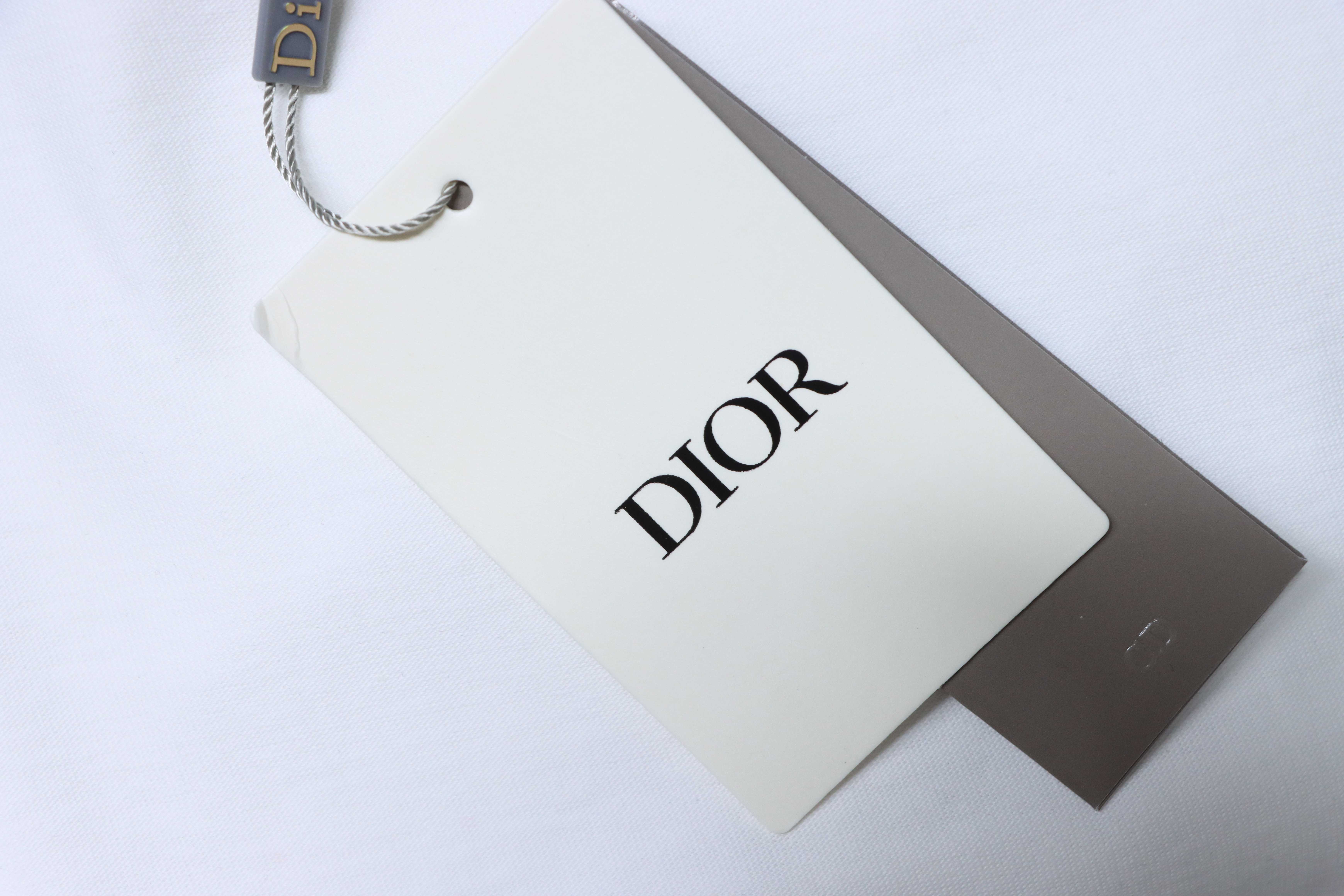 Dior Worn Letter Embroidery T-shirt YL White