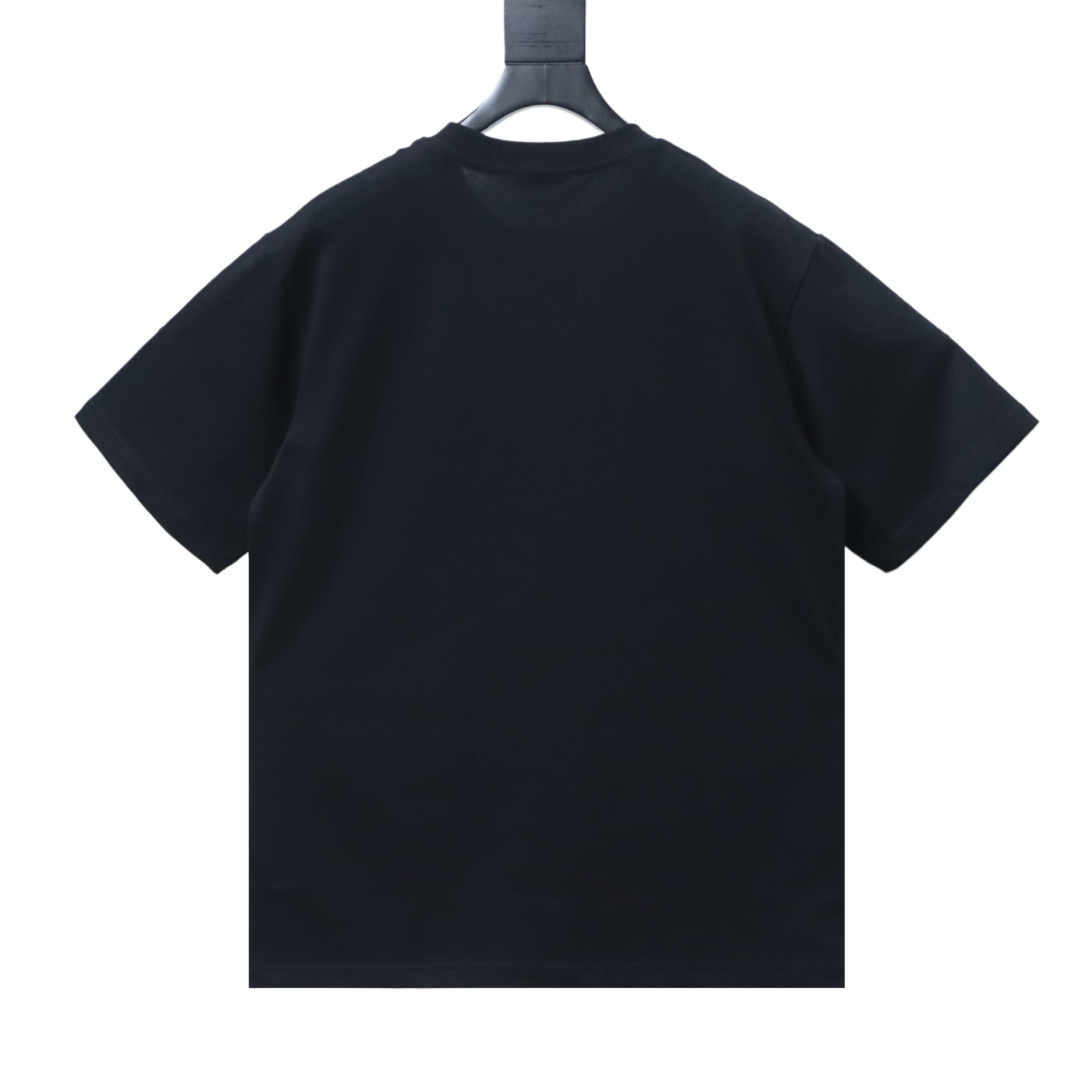 Gucci 26SS Double G Embroidered Letter on Chest T-shirt YL Black