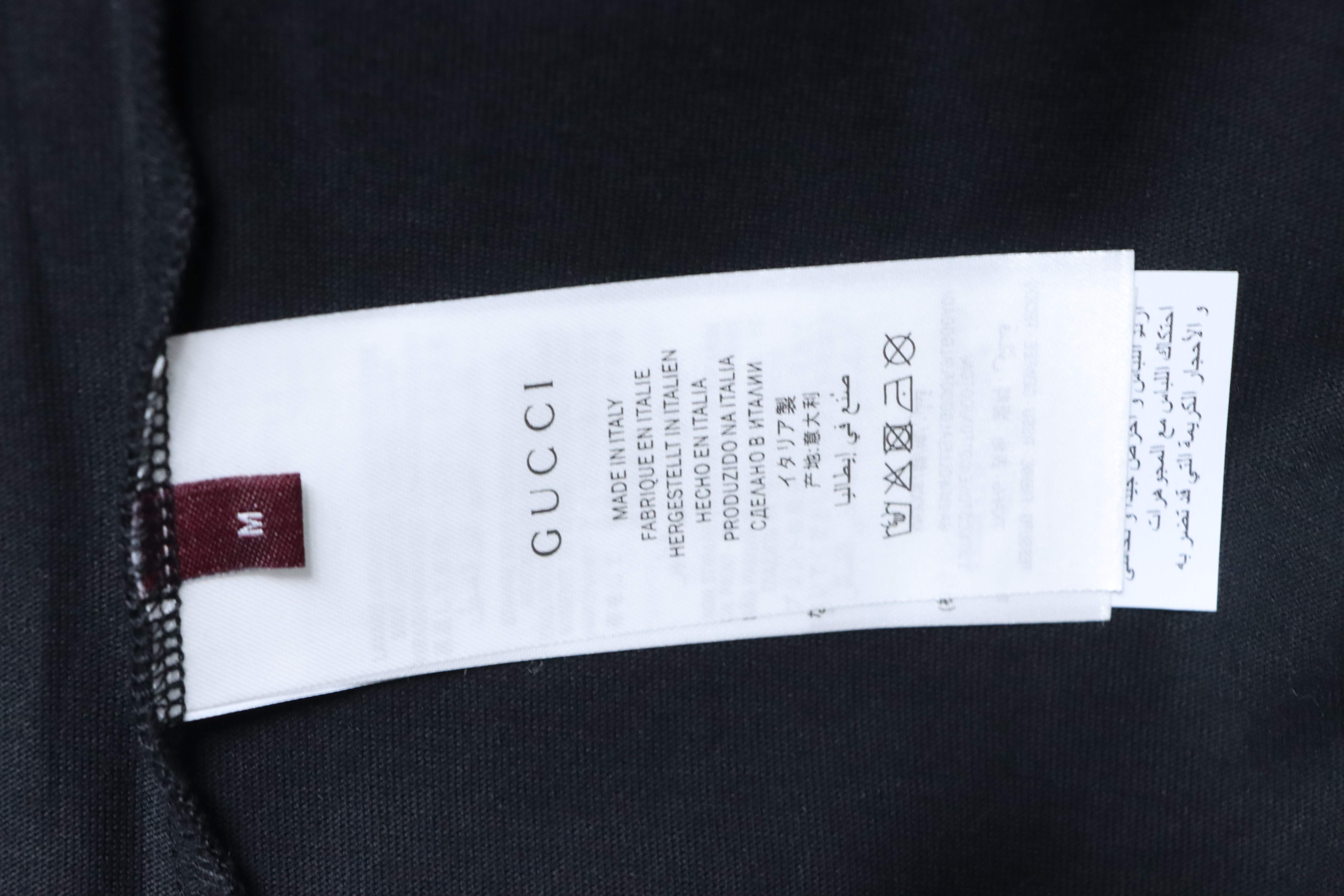 Gucci 26SS Double G Embroidered Letter on Chest T-shirt YL Black