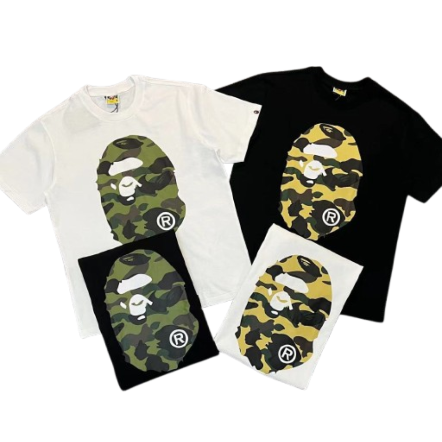 Bape T-shirt YL #1003 Black-Green/White-Green/Black-Yellow/White-Yellow