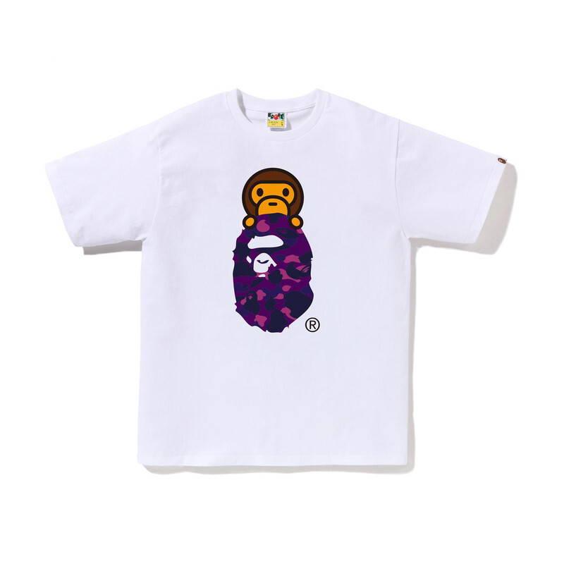 Bape T-shirt YL #1015 Black-Red/Black-Yellow/White-Blue/White-Purple