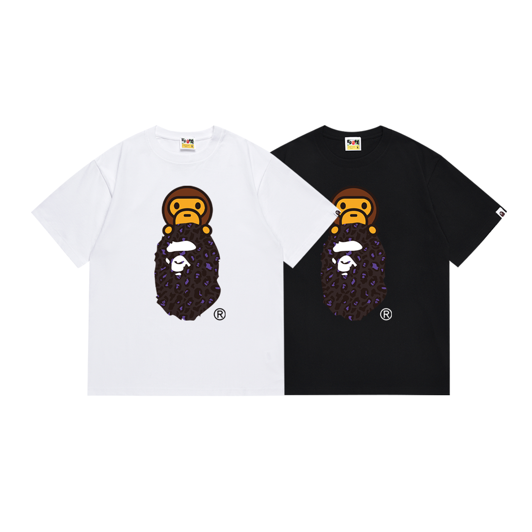 Bape T-shirt YL #167 Black Brown/Black Yellow/White Brown/White Yellow