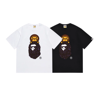 Bape T-shirt YL #167 Black Brown/Black Yellow/White Brown/White Yellow 01