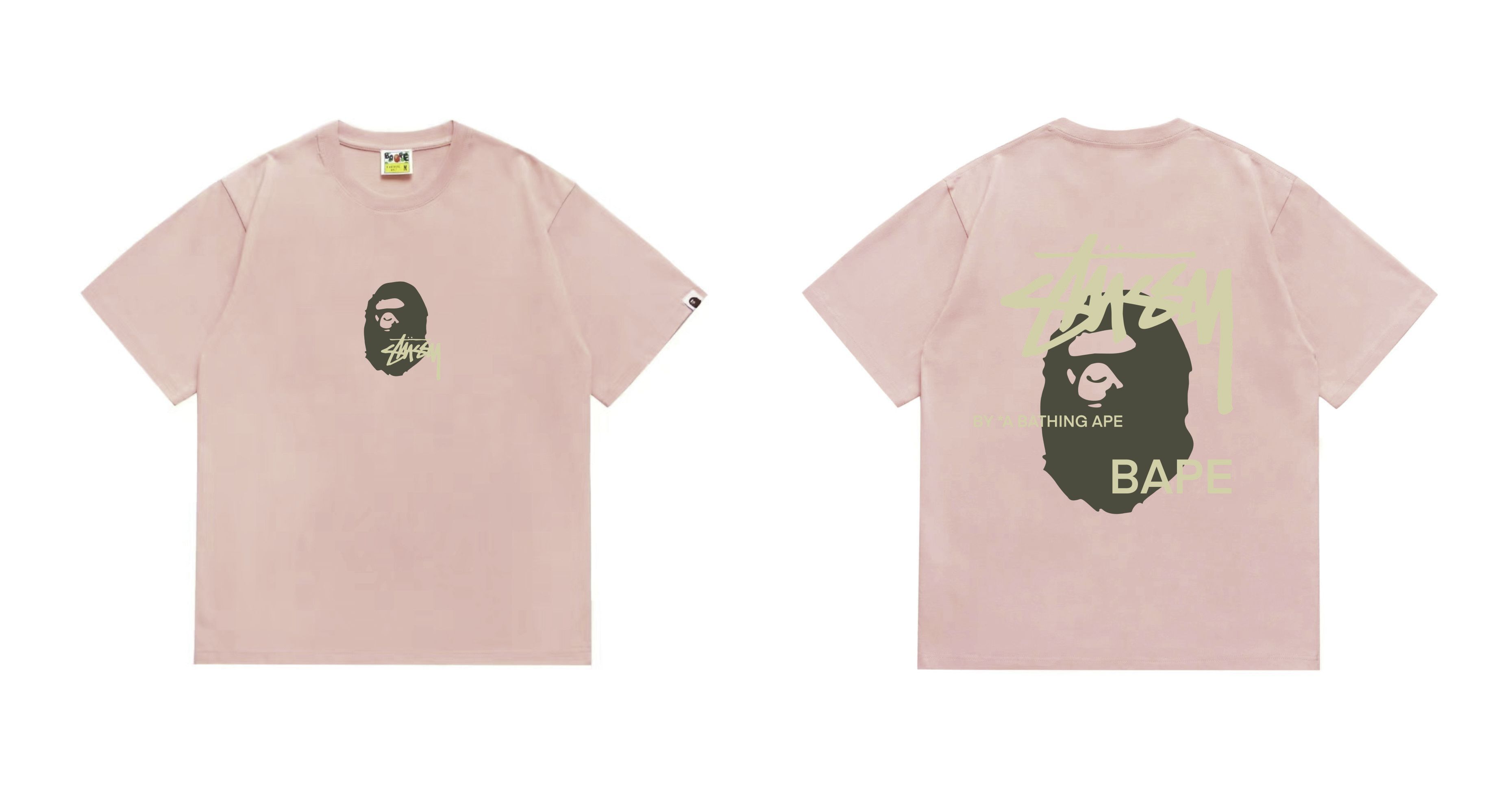 Bape T-shirt YL #210 Black/White/Red/Pink/Grey