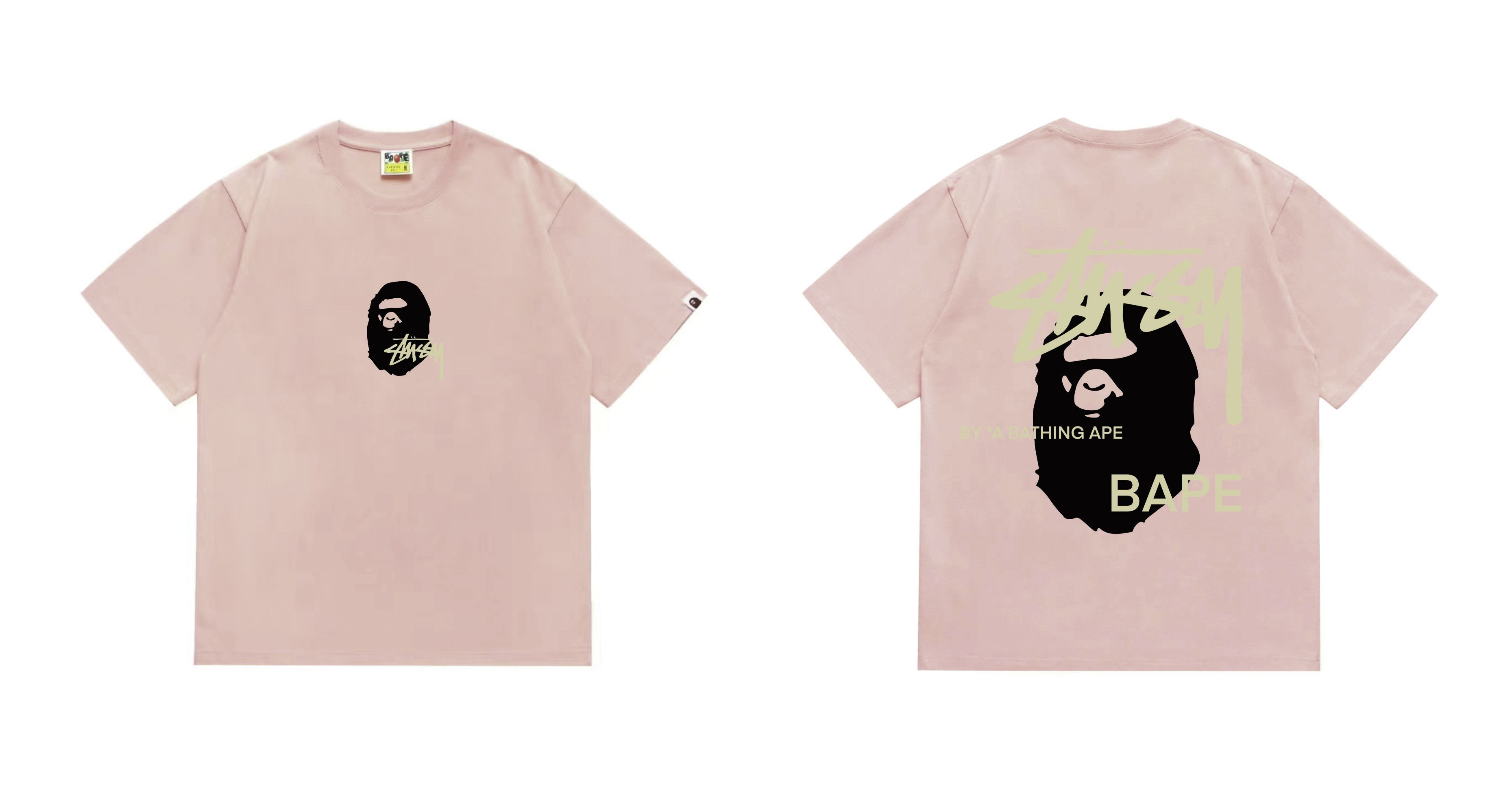 Bape T-shirt YL #210 Black/White/Red/Pink/Grey